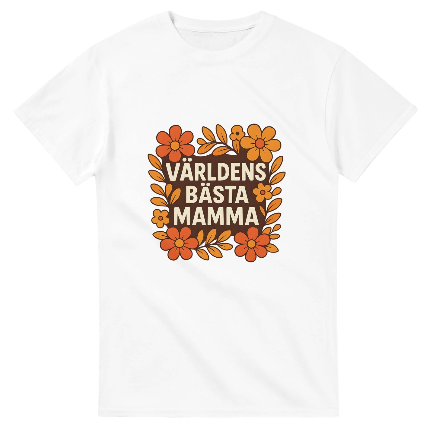 T-shirt med blomstrande design och texten 'Världens bästa mamma'. Visa din kärlek på ett varmt sätt.