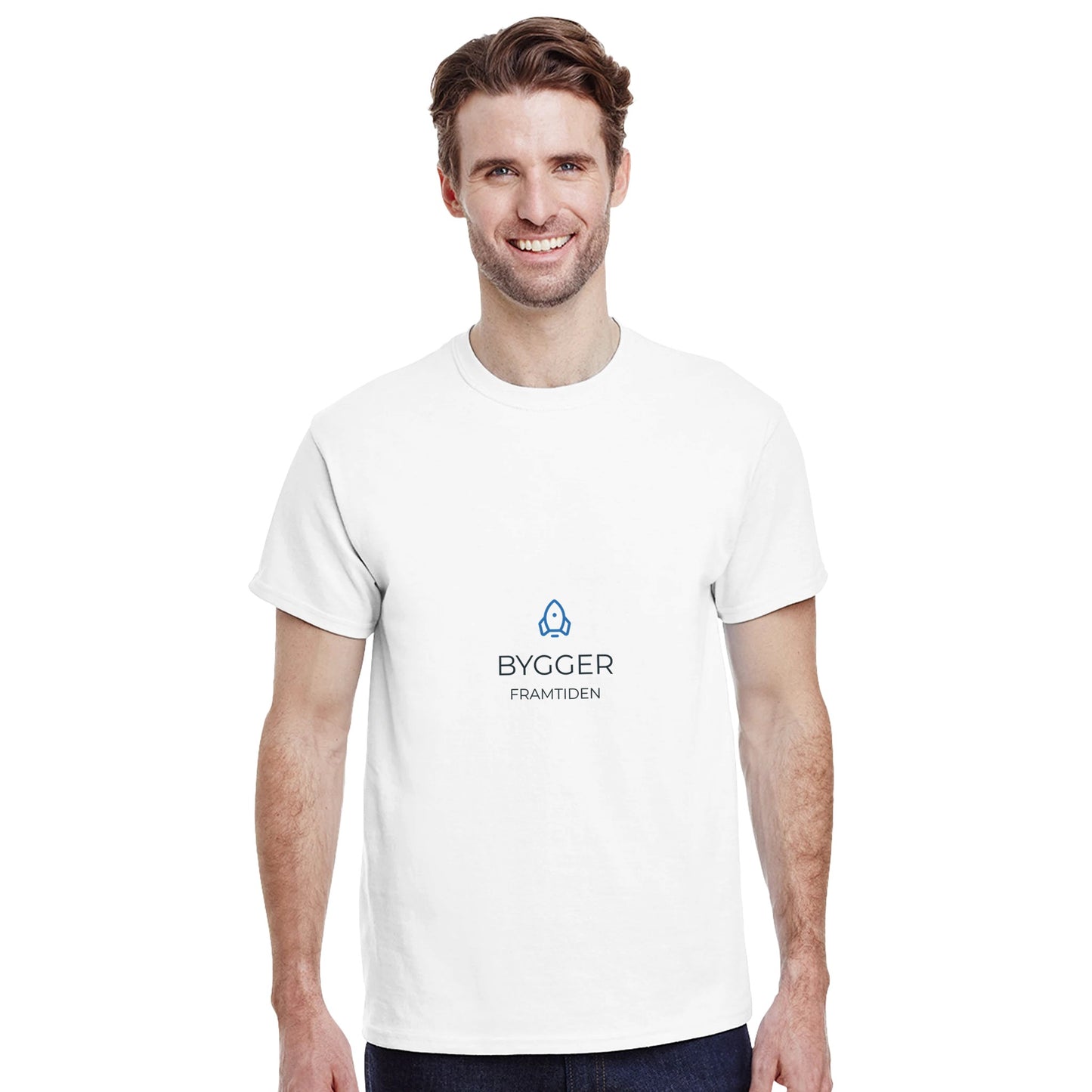 Elektriker t-shirt som symboliserar framtiden och deras roll i att forma den.