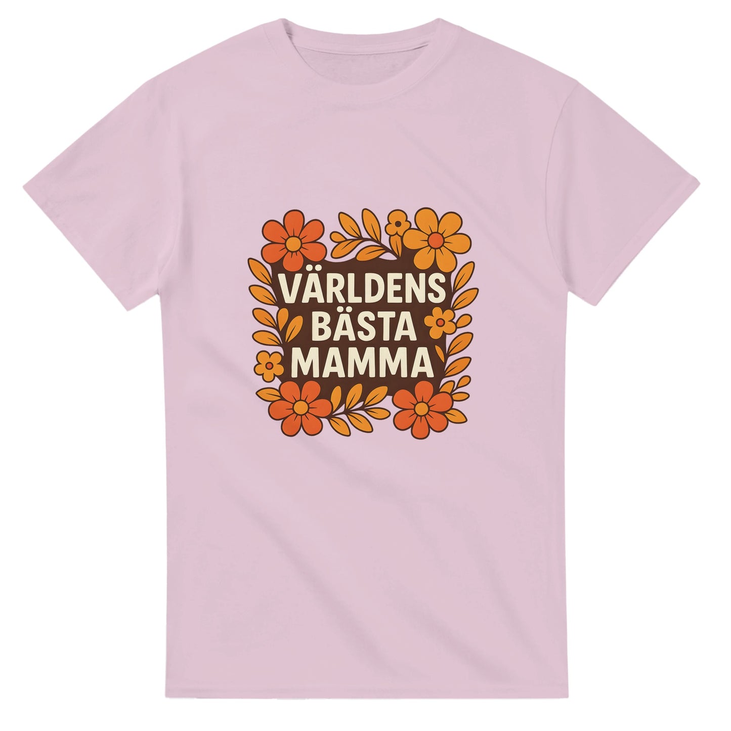 T-shirt med blomstrande design och texten 'Världens bästa mamma'. Visa din kärlek på ett varmt sätt.