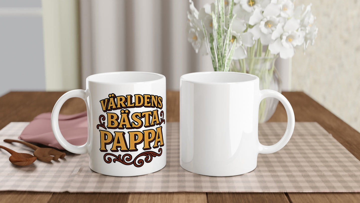 Vintage Pappamugg - Perfekt för att fira pappa med stora bokstäver som visar vem som är bäst. Retro stil.