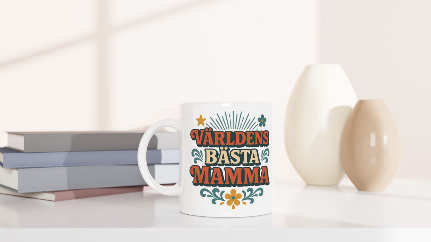 Mugg med nostalgi för världens bästa retro mamma i vintage stil.
