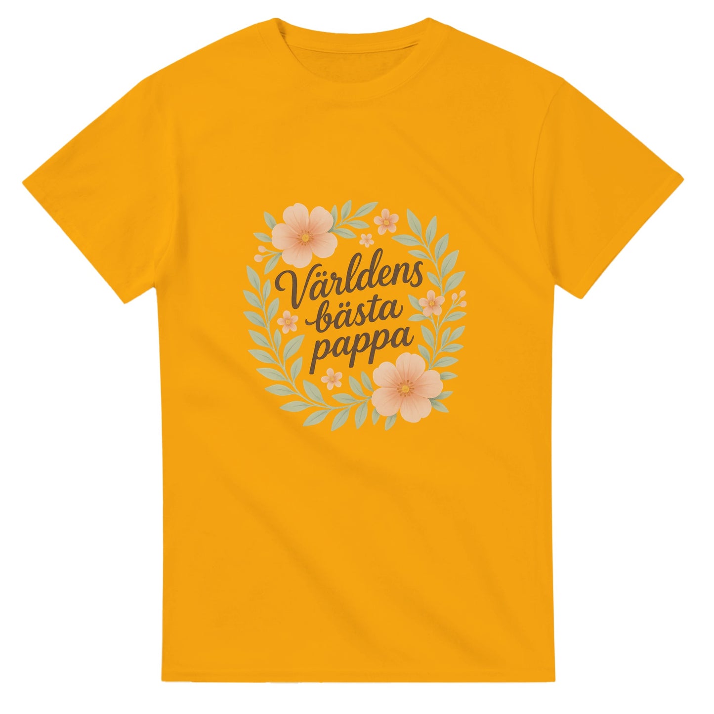 Blommig T-shirt med texten 'Världens bästa pappa' för en elegant och mjuk look.