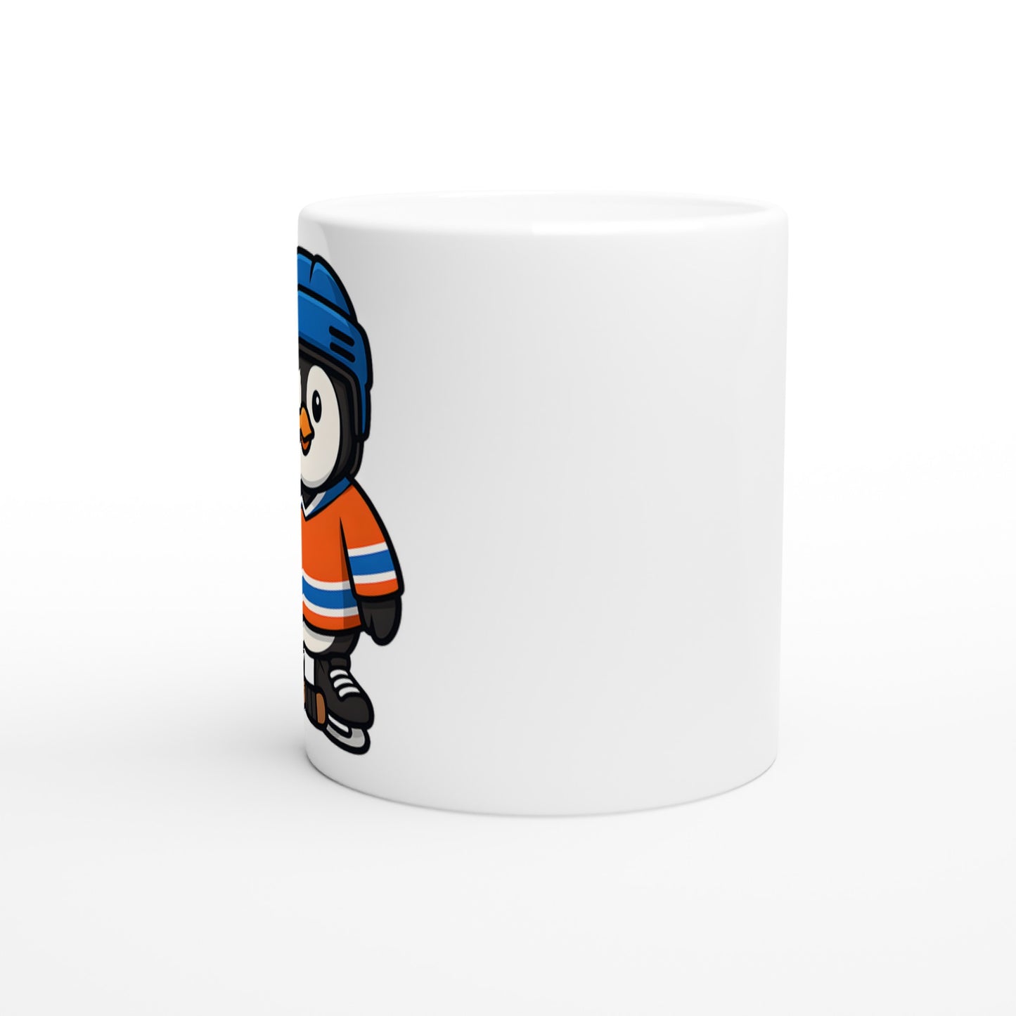 Pingvin i ishockeyutrustning redo för målgörande på isen - perfekt för pingvinfantaster!