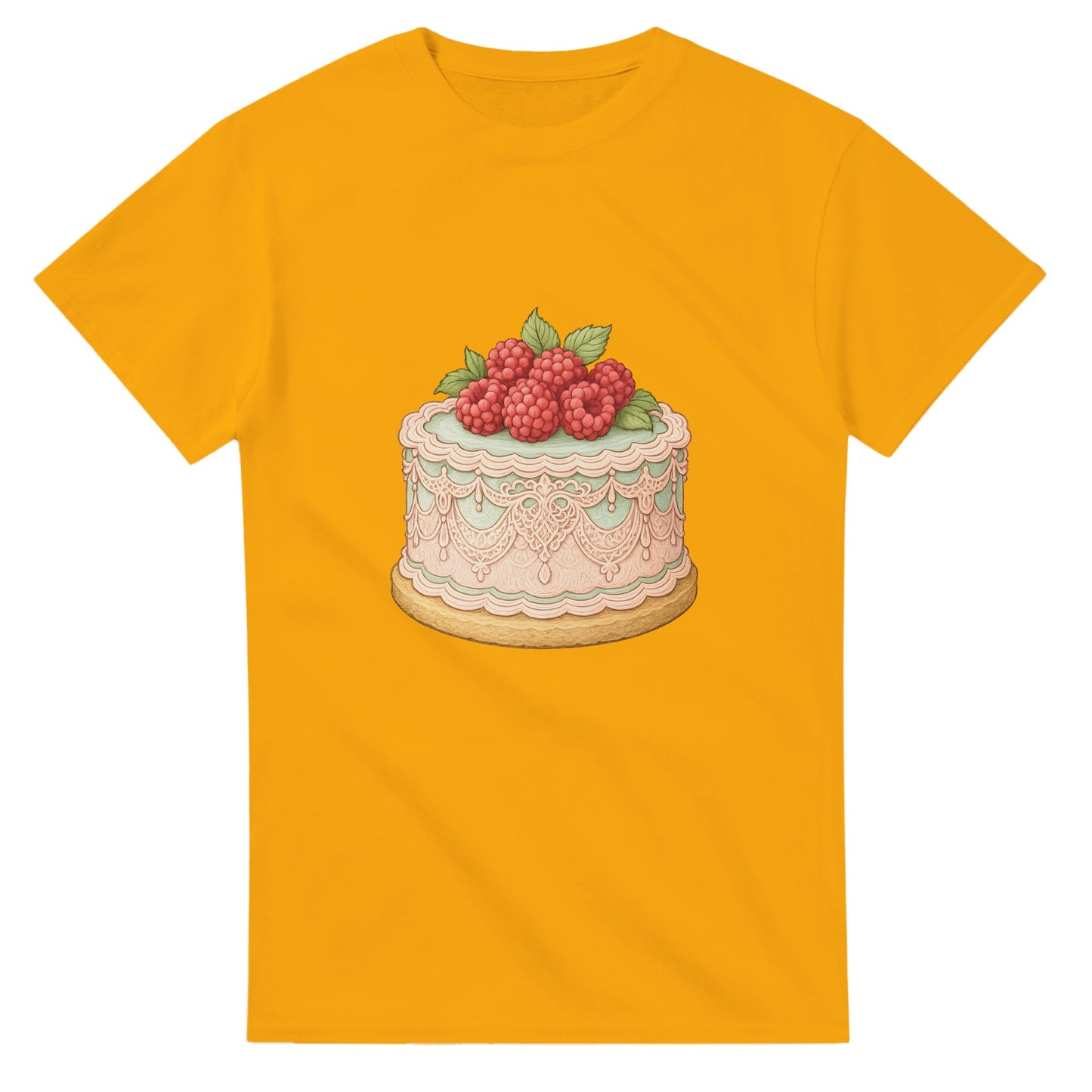 T-shirt med vintage tårta, hallon och spets. Perfekt för romantiker!