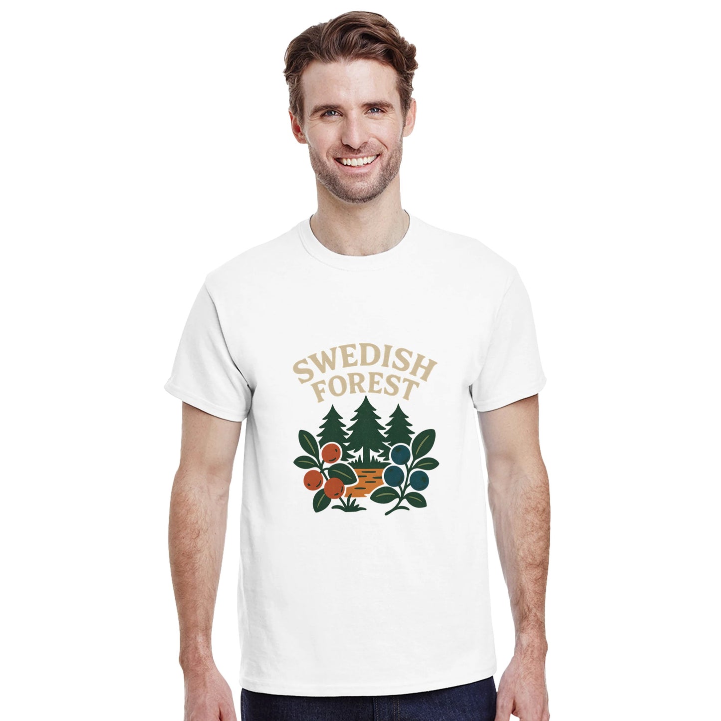 Utforska svensk skogsmagi med bär och vintage design, perfekt för naturälskare.