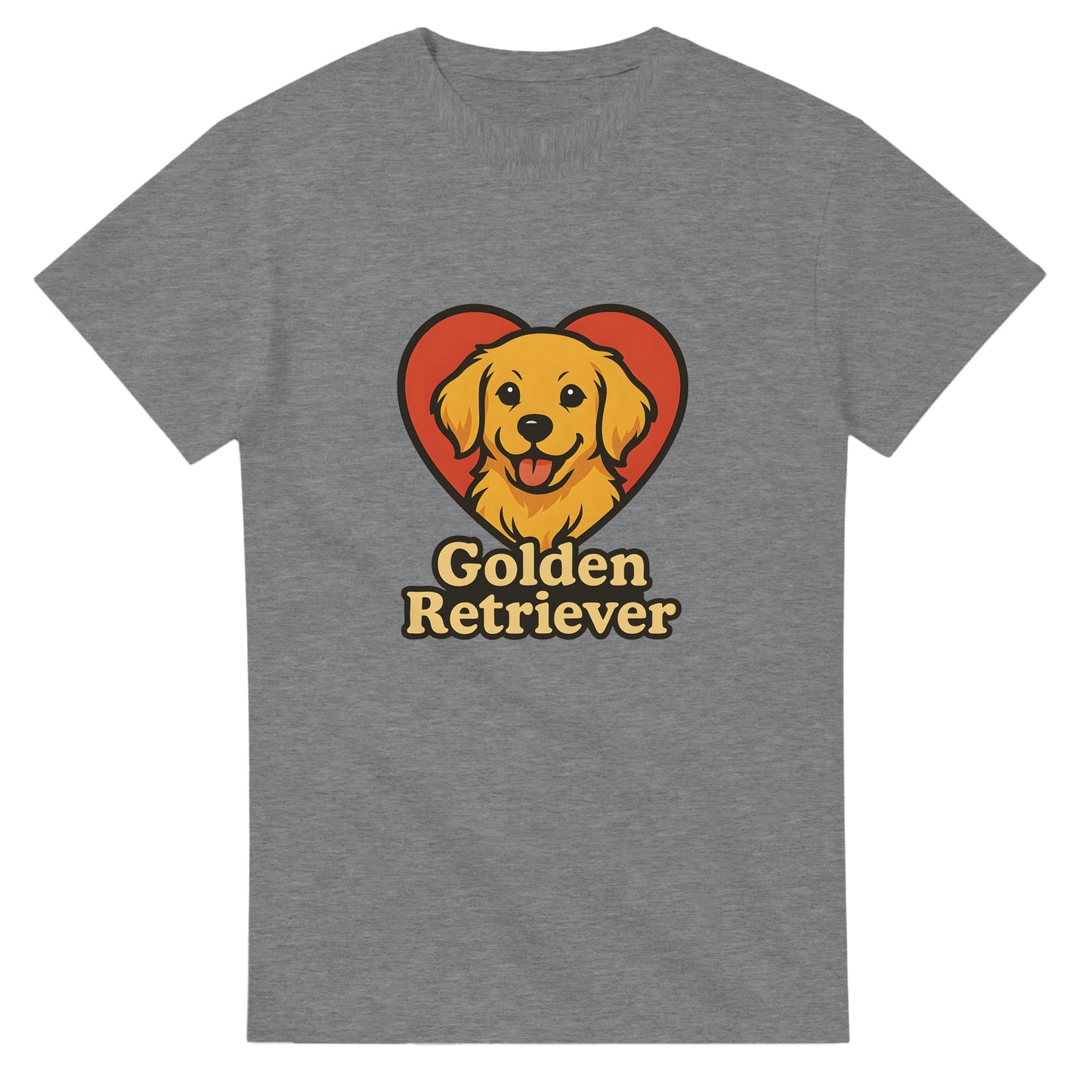 Golden Retriever Kärlek - Söt valp i hjärtform med Golden Retriever-text. Perfekt för retriever-fans!