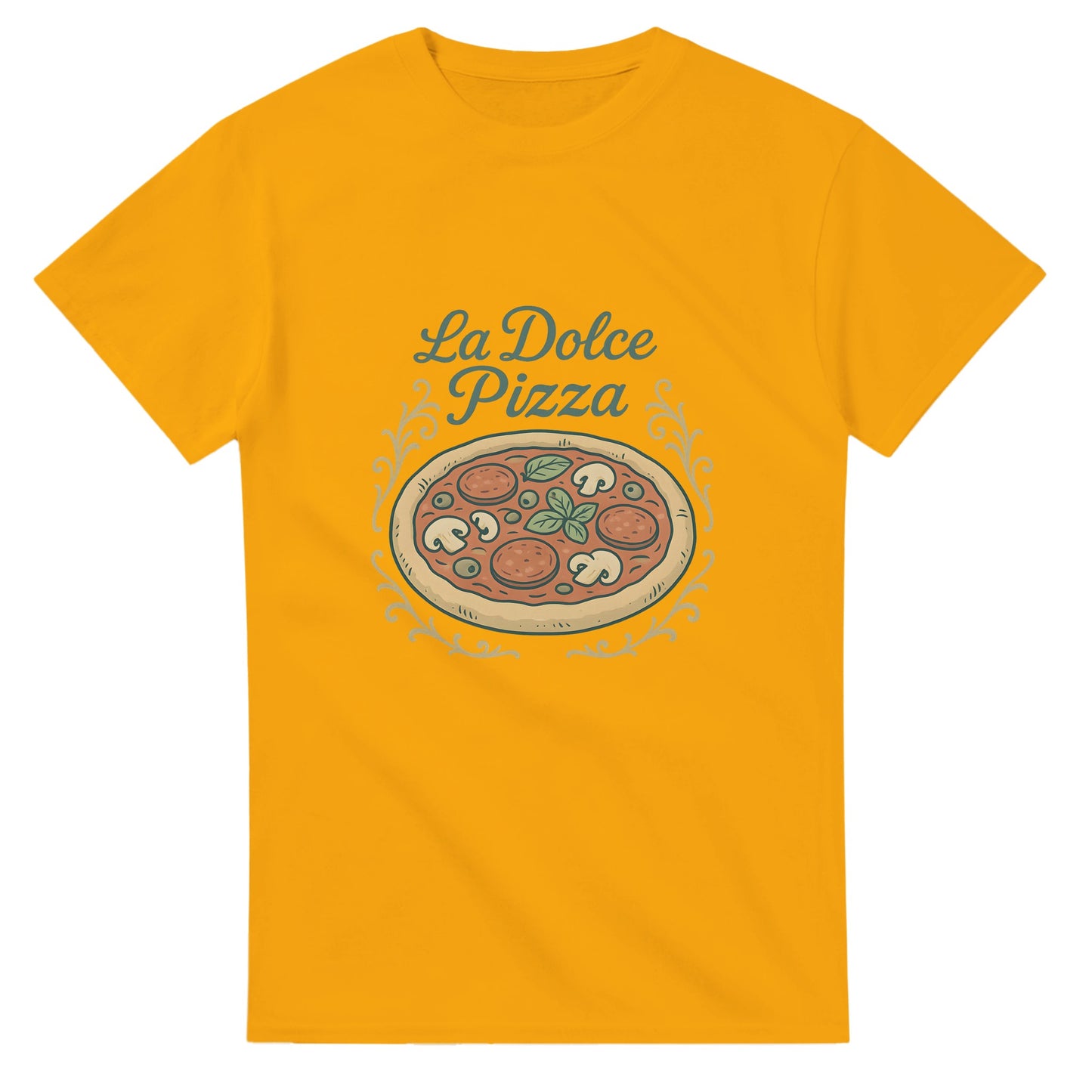 Retroinspirerad t-shirt med pizzaillustration och italiensk text. En smakresa till Neapel!