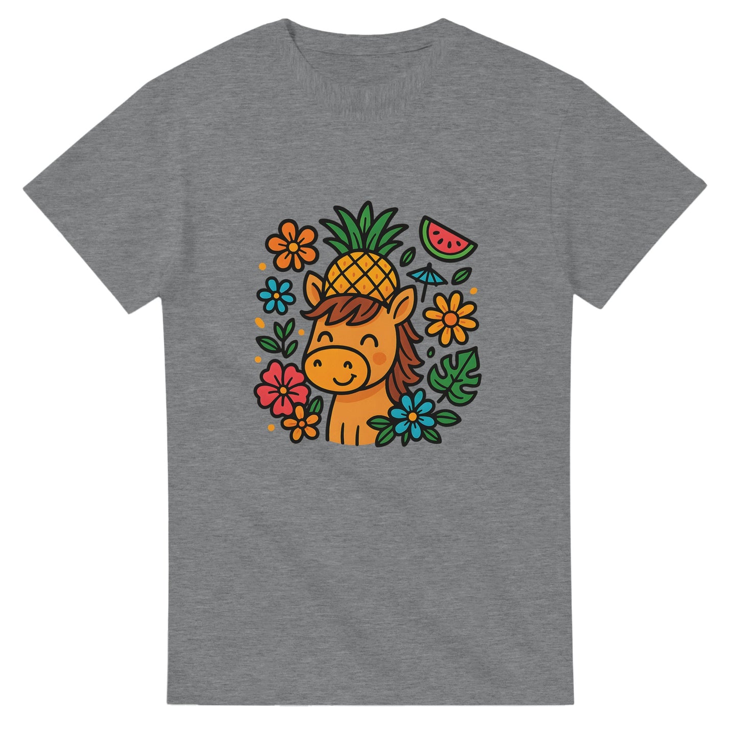 Pineapple Pony Party - Söt häst med ananas-hatt och blommor för tropisk fest!