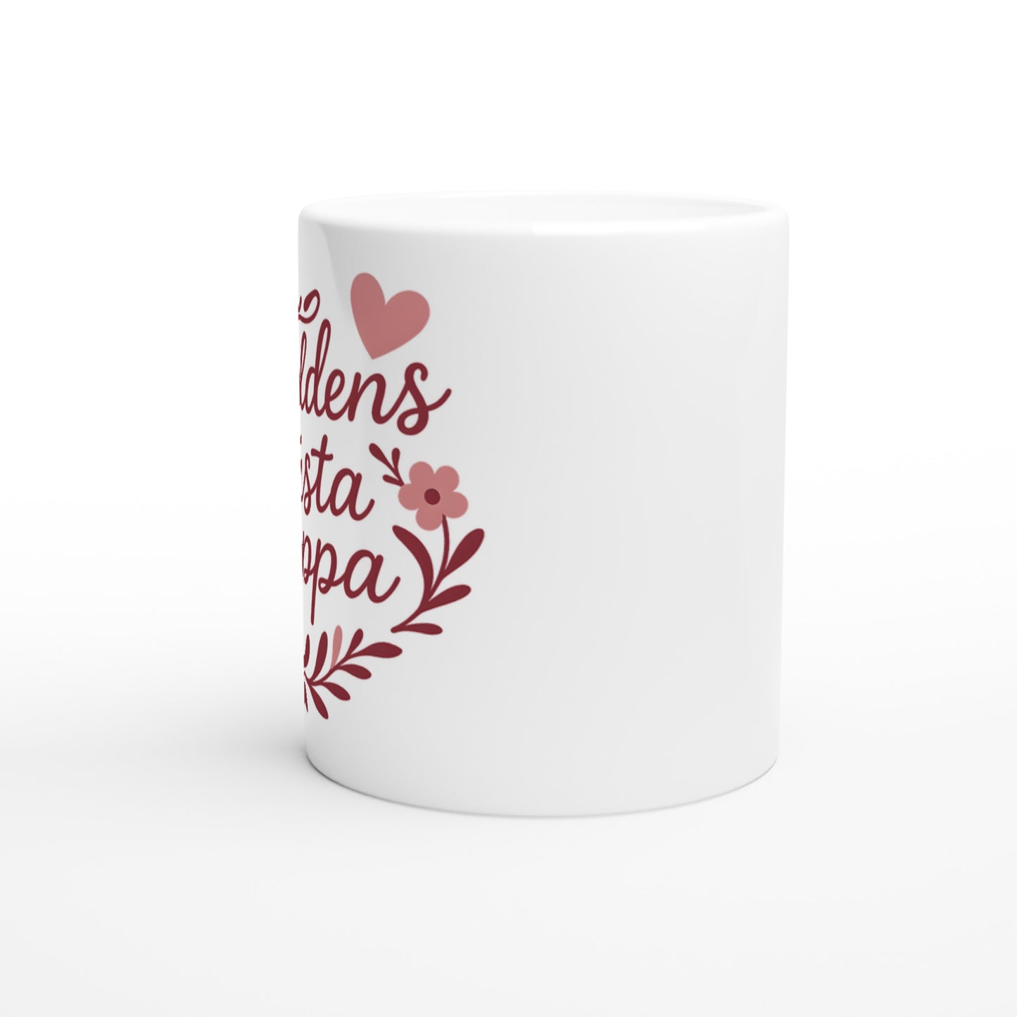 Mugg för pappa med 'Världens bästa pappa' i romantisk och elegant design, perfekt för alla tillfällen.