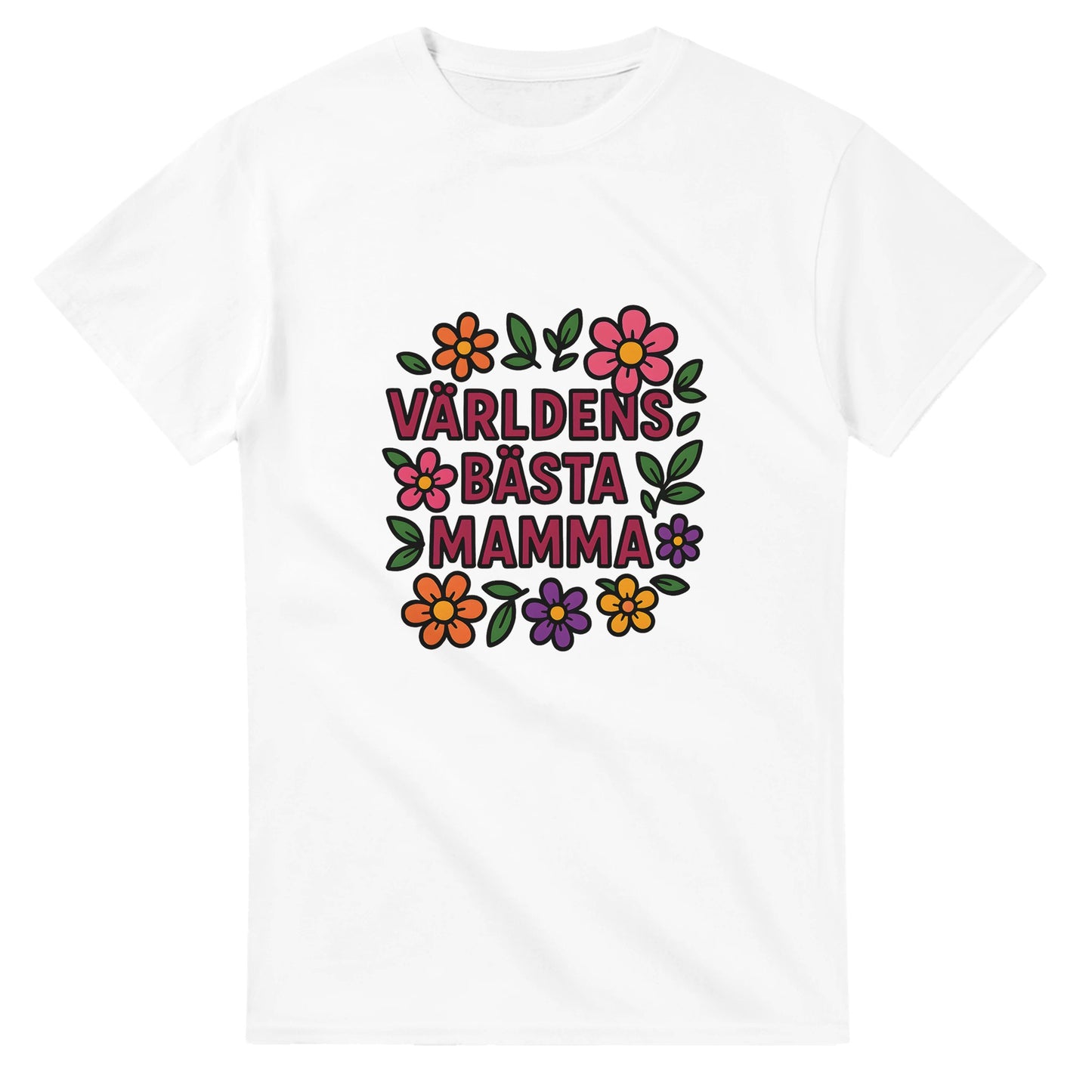 Världens bästa mamma t-shirt med blommig design. Perfekt present till mamma.