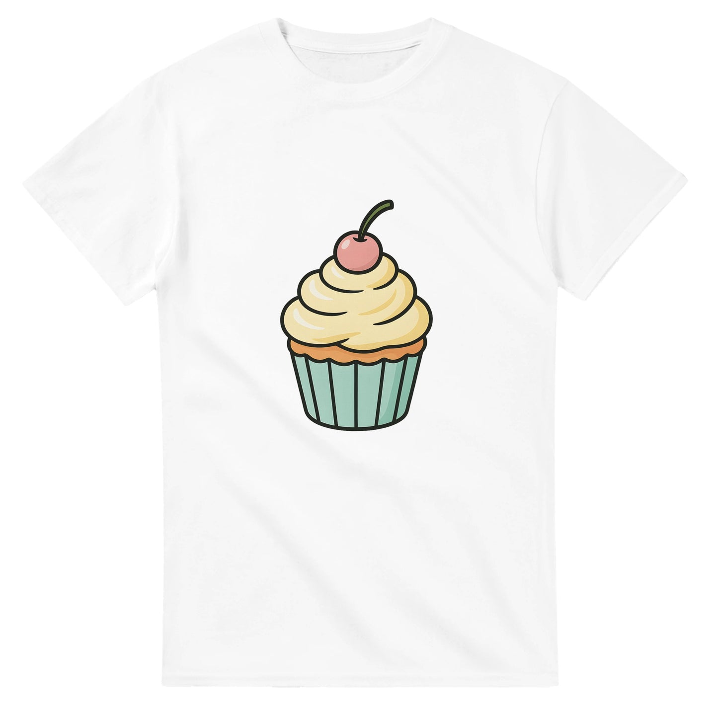T-shirt med cupcake charm i pastellfärger för sötsakälskare.