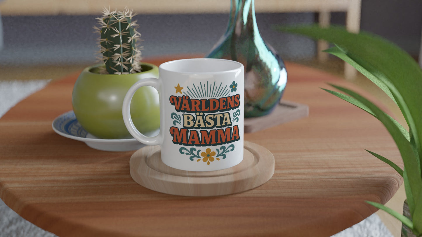 Mugg med nostalgi för världens bästa retro mamma i vintage stil.