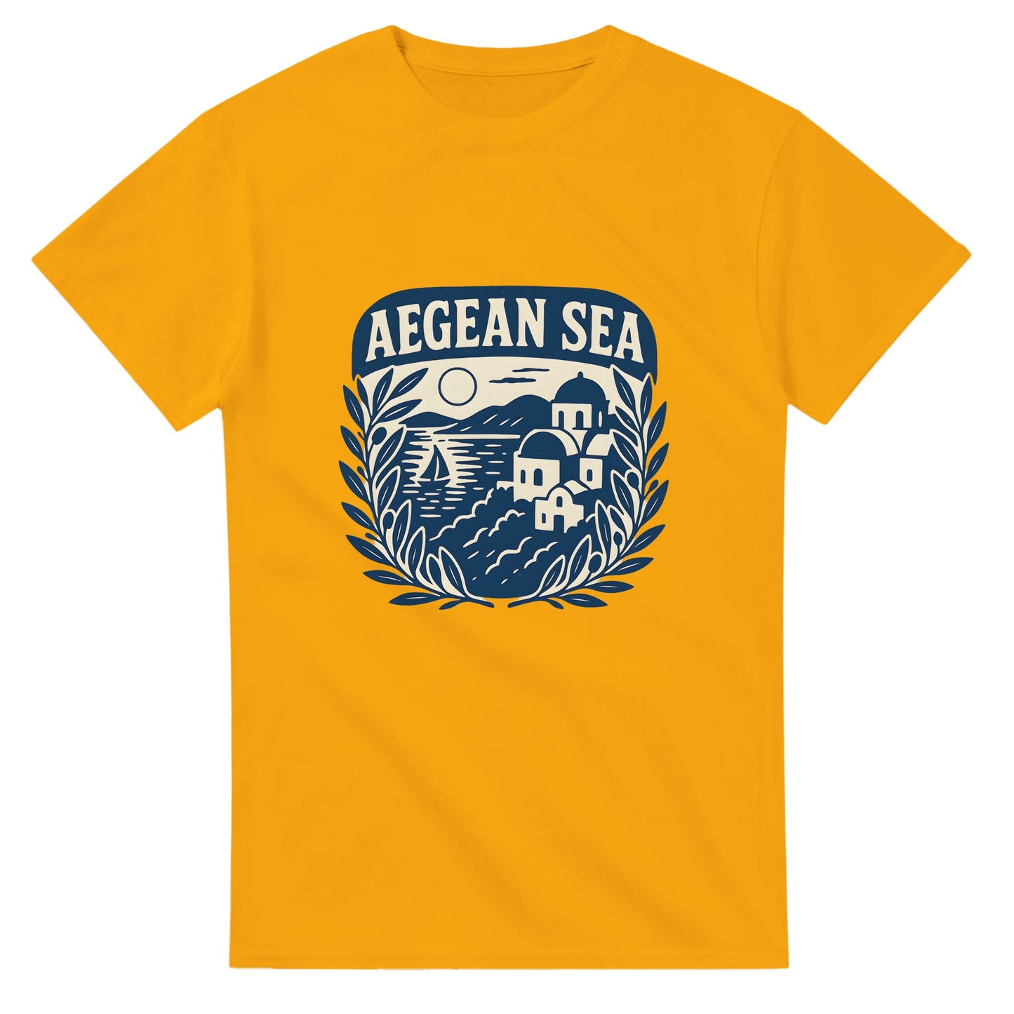 Tidlös skönhet från Egeiska havet. Klassiskt elegant T-shirt som fångar Greklands landskap.