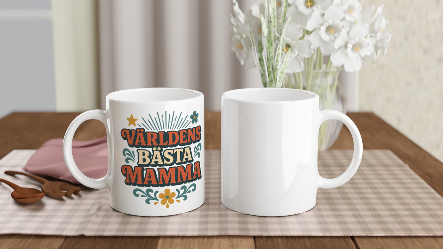 Mugg med nostalgi för världens bästa retro mamma i vintage stil.