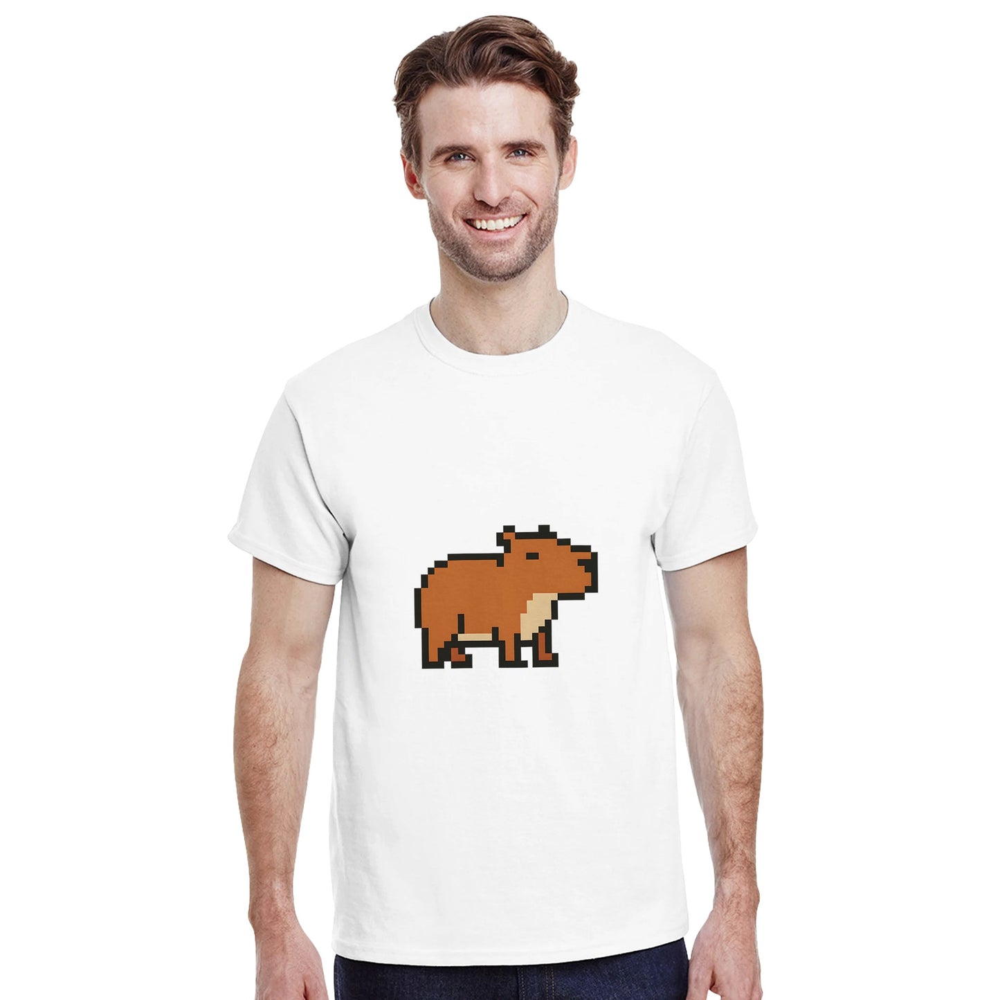 Pixel Capy - retro capybara med gaming-vibbar, perfekt för gamers och capybara-fans.
