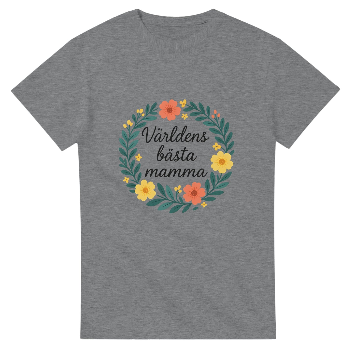 En vacker blomkrans med handskriven text för att fira världens bästa mamma. Perfekt för alla tillfällen!