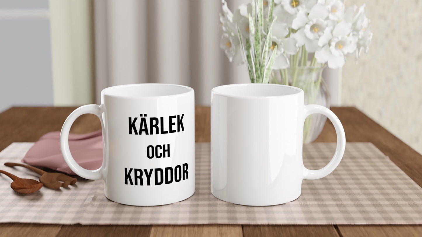Kärleksfull mugg med fokus på mat och kryddor för kockar och matälskare.