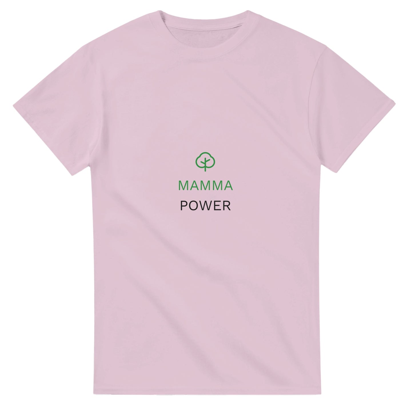 T-shirt med växande träd-ikon och texten Mamma Power - hyllar mammans kraft och styrka.