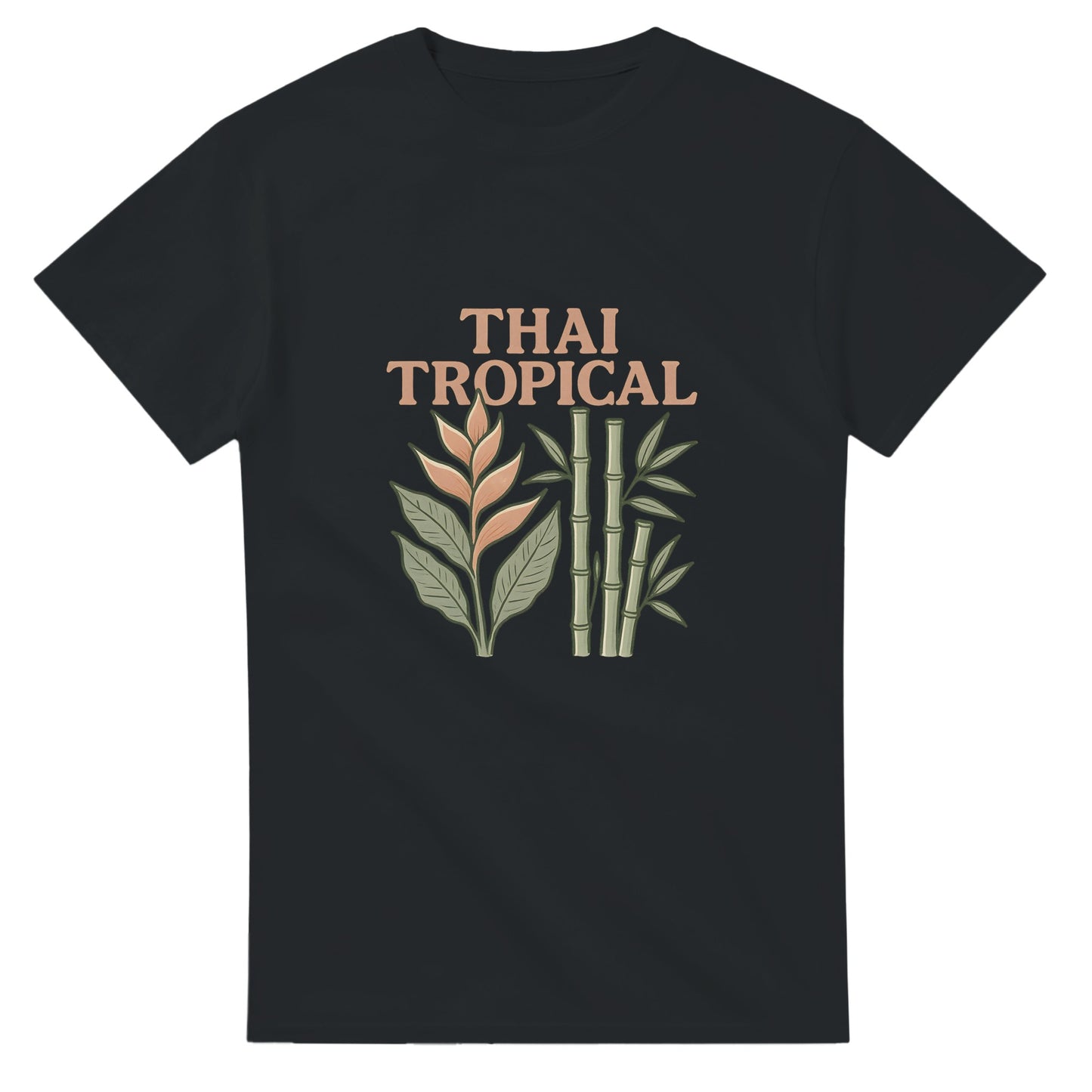 Vintage t-shirt med tropiska växter från Thailand, perfekt för att ta med sig på resan.