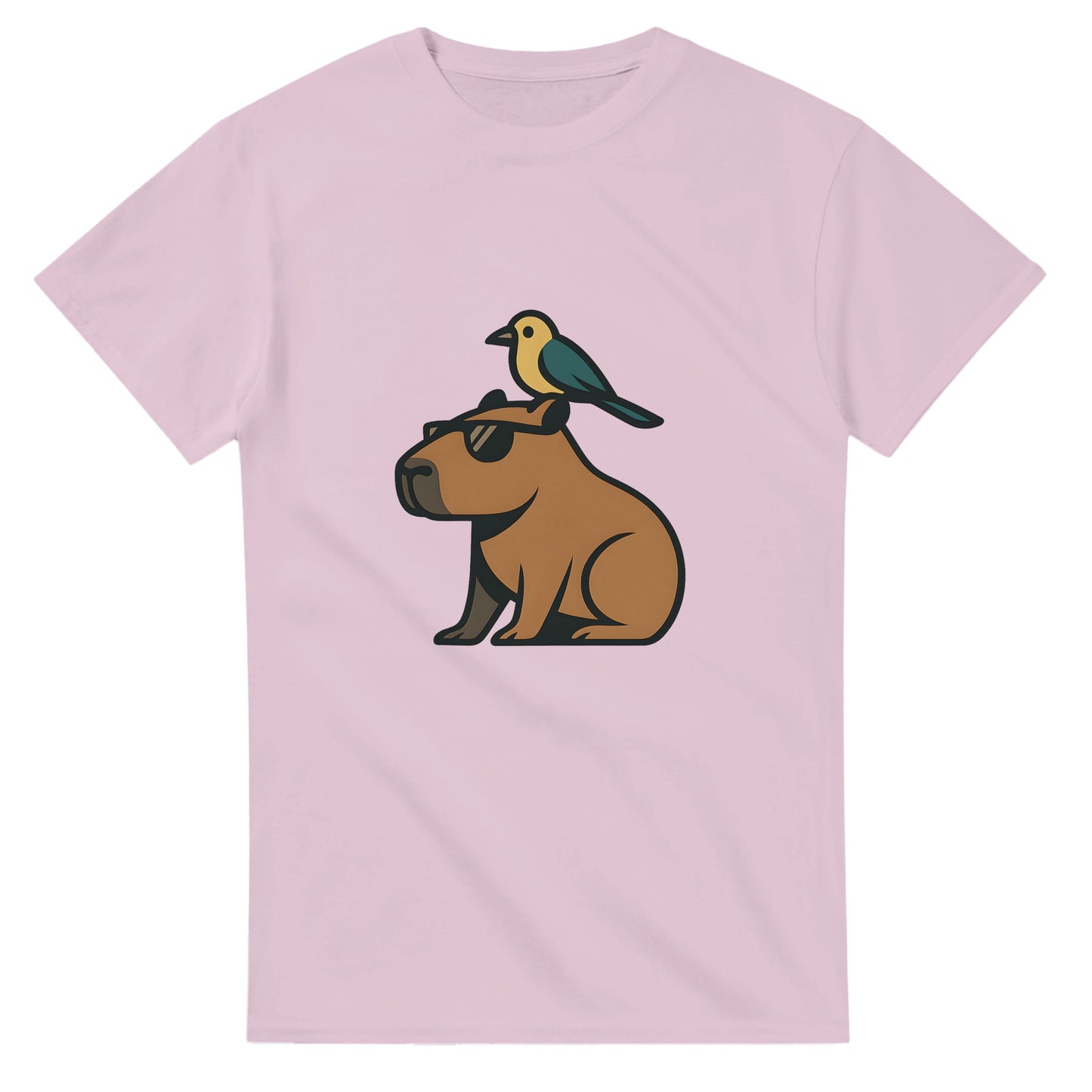 Capy & Bird Buddies - En cool capybara med sin fågelkompis på huvudet, symbolen för harmoni och vänskap. Sprid chill och good vibes!
