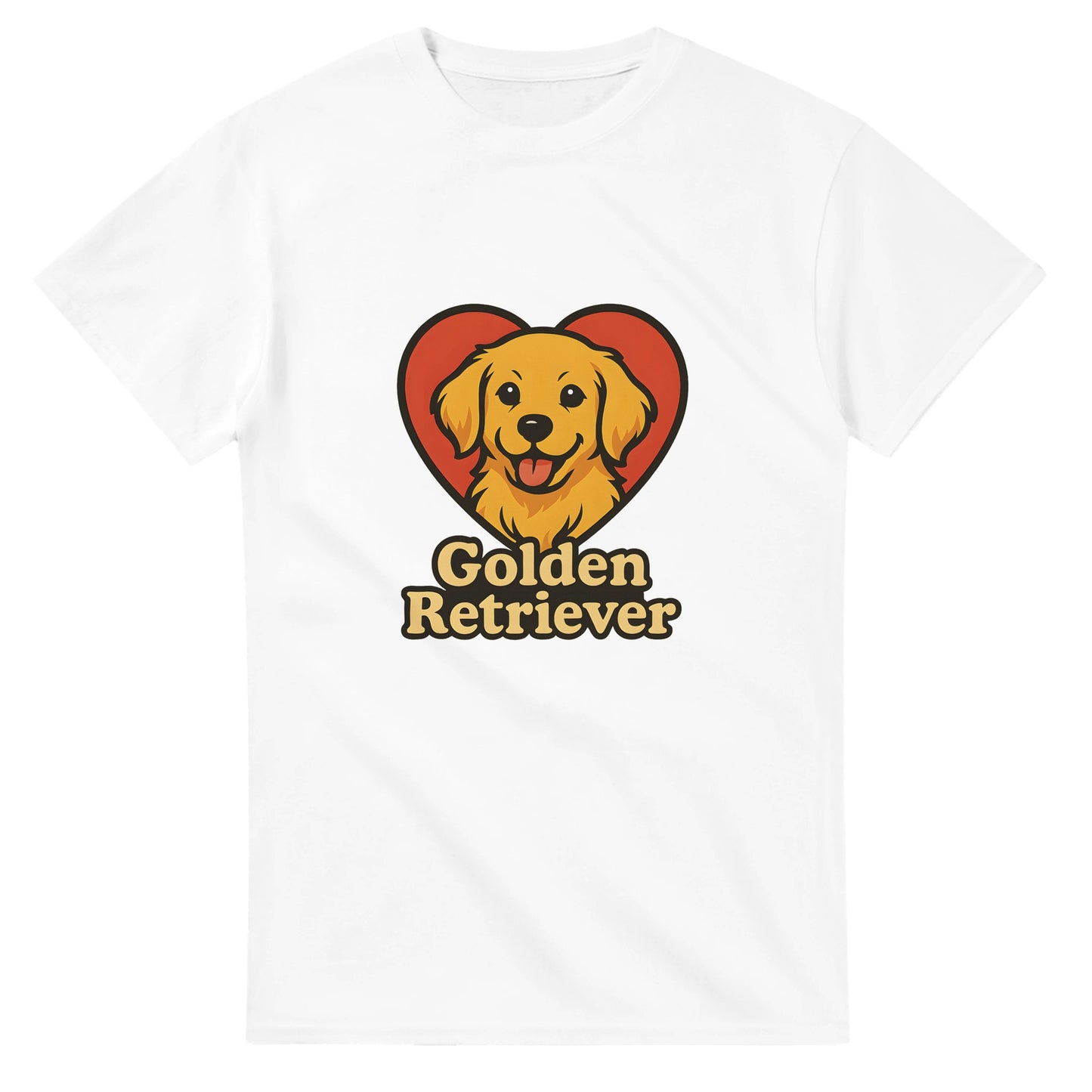 Golden Retriever Kärlek - Söt valp i hjärtform med Golden Retriever-text. Perfekt för retriever-fans!