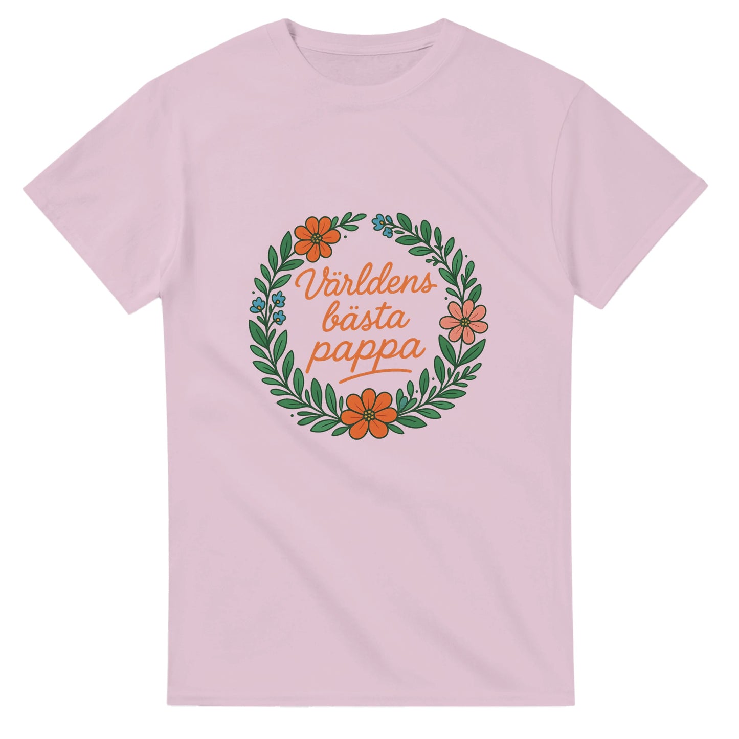 Pappa T-shirt med blomkransdesign och text som hyllar hans unika roll som världens bästa.