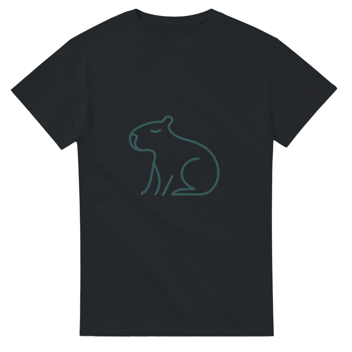 Stilren linjeteckning av en lugn capybara, perfekt för minimalistisk design. Enkel och elegant.