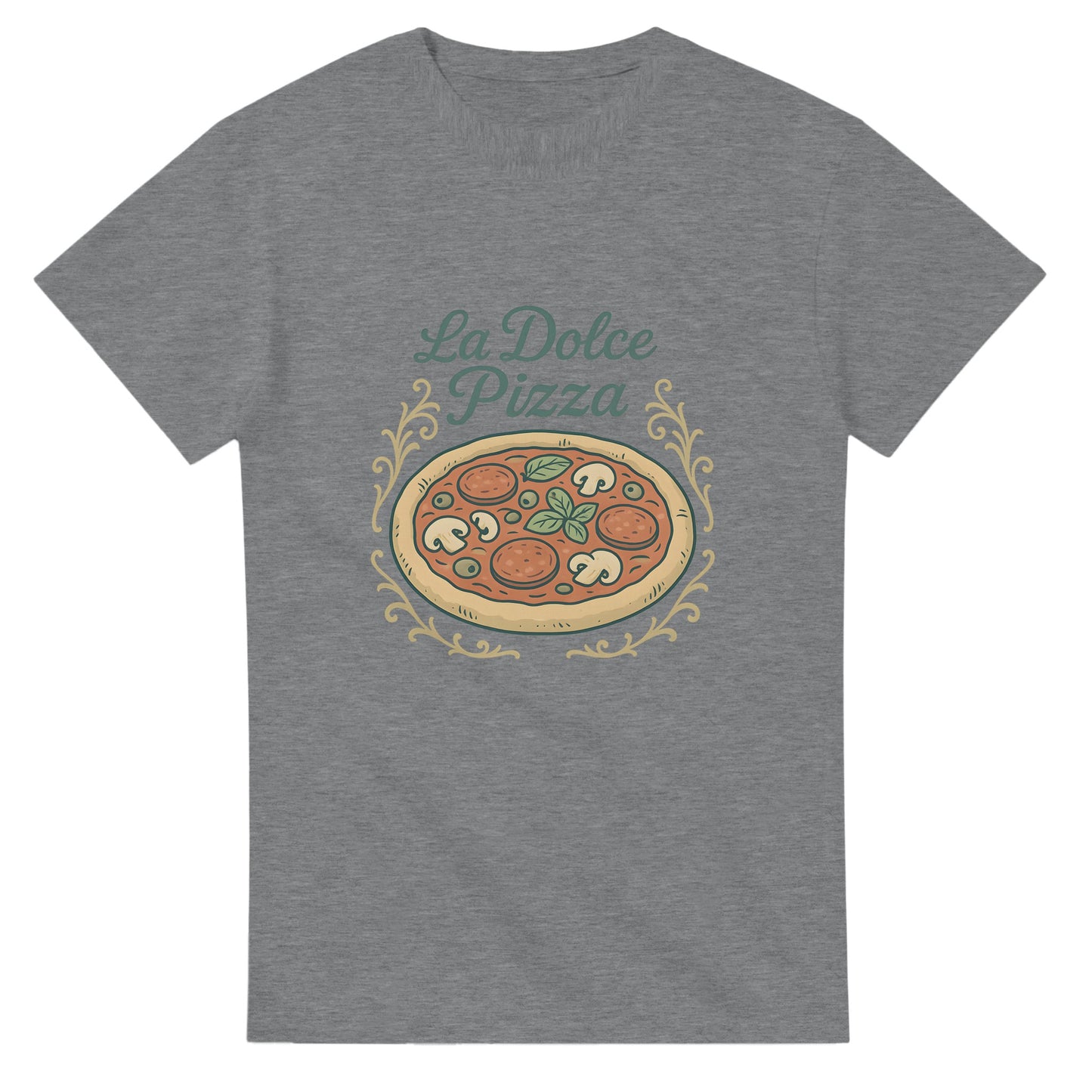 Retroinspirerad t-shirt med pizzaillustration och italiensk text. En smakresa till Neapel!