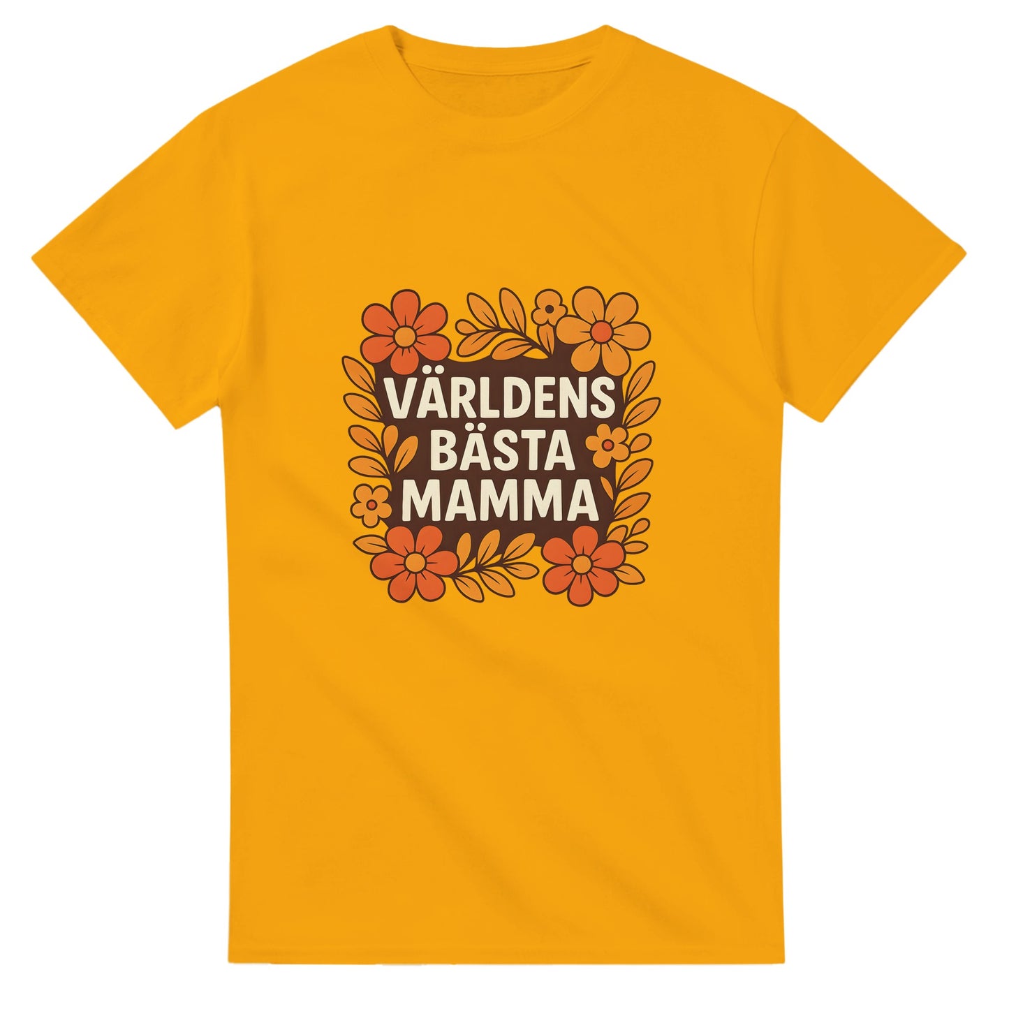 T-shirt med blomstrande design och texten 'Världens bästa mamma'. Visa din kärlek på ett varmt sätt.