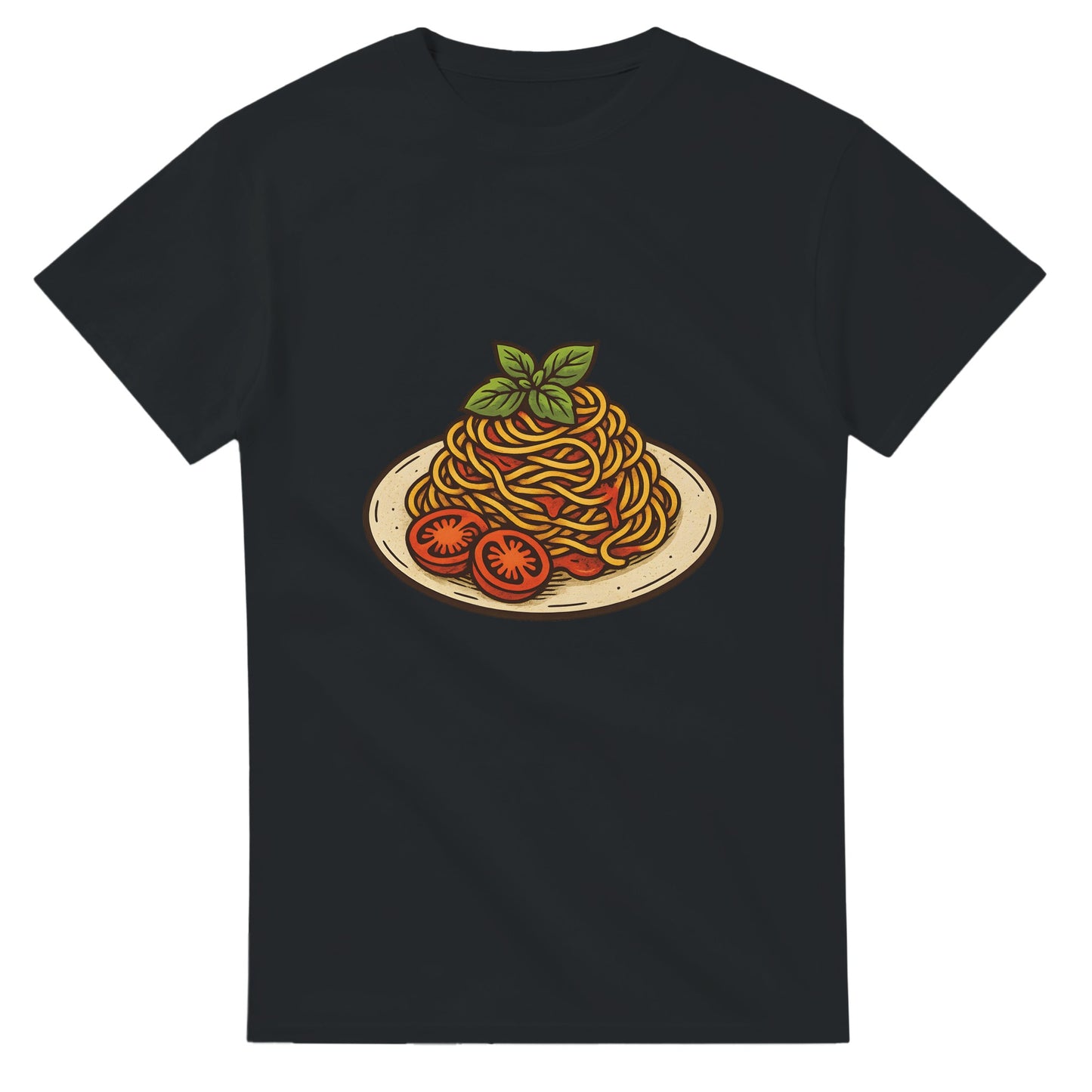 Vintage T-shirt med romantisk italiensk pastaillustration. Perfekt för matälskare och en mysig middag.