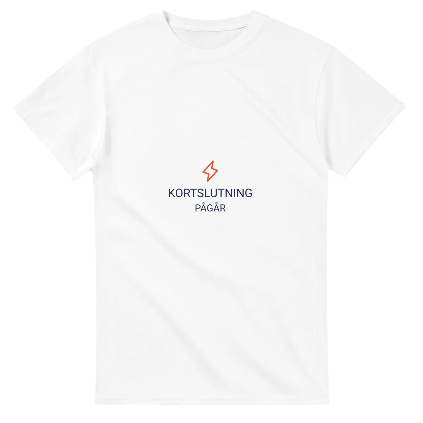 Elektrikerdesign med blixt och kortslutningsvarning, perfekt arbets-t-shirt.