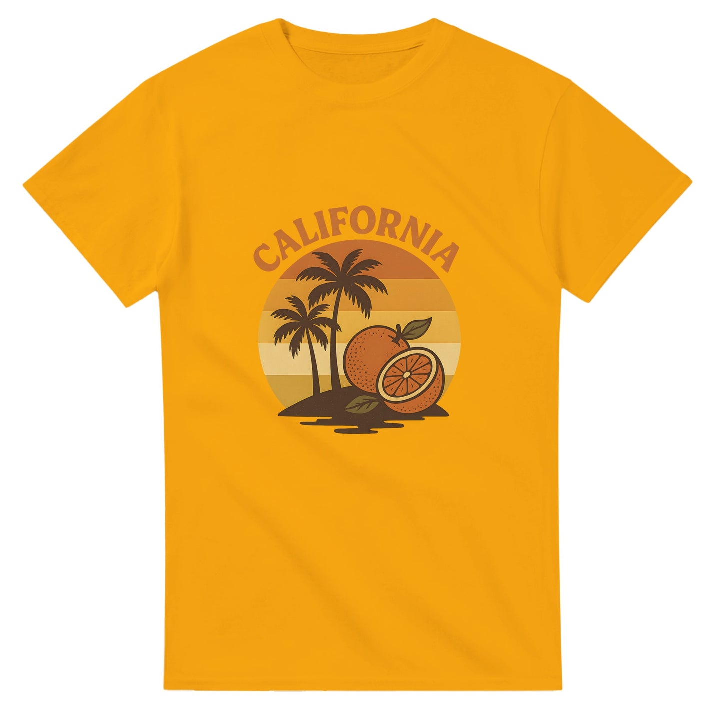 Vintage design med palmer och citrus i solnedgångens ljus, fånga Kaliforniens charm med Citrus-och Palmecharme.