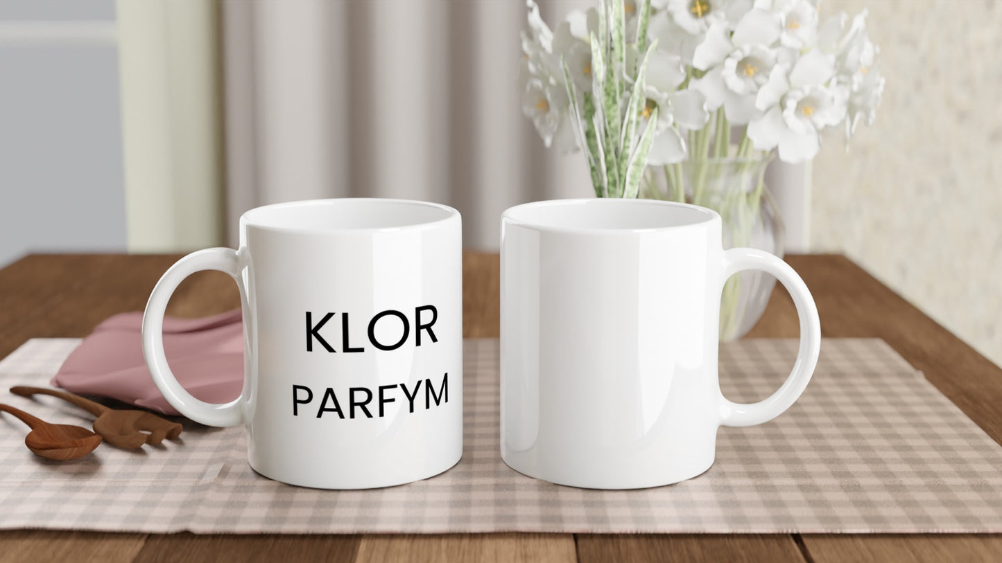 Klorparfym - en mustig mugg för den stolta simmaren med en doft av klor.