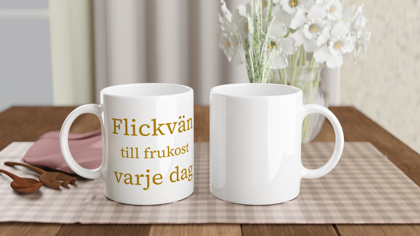 Mugg med romantiskt budskap för frukostälskande flickvänner