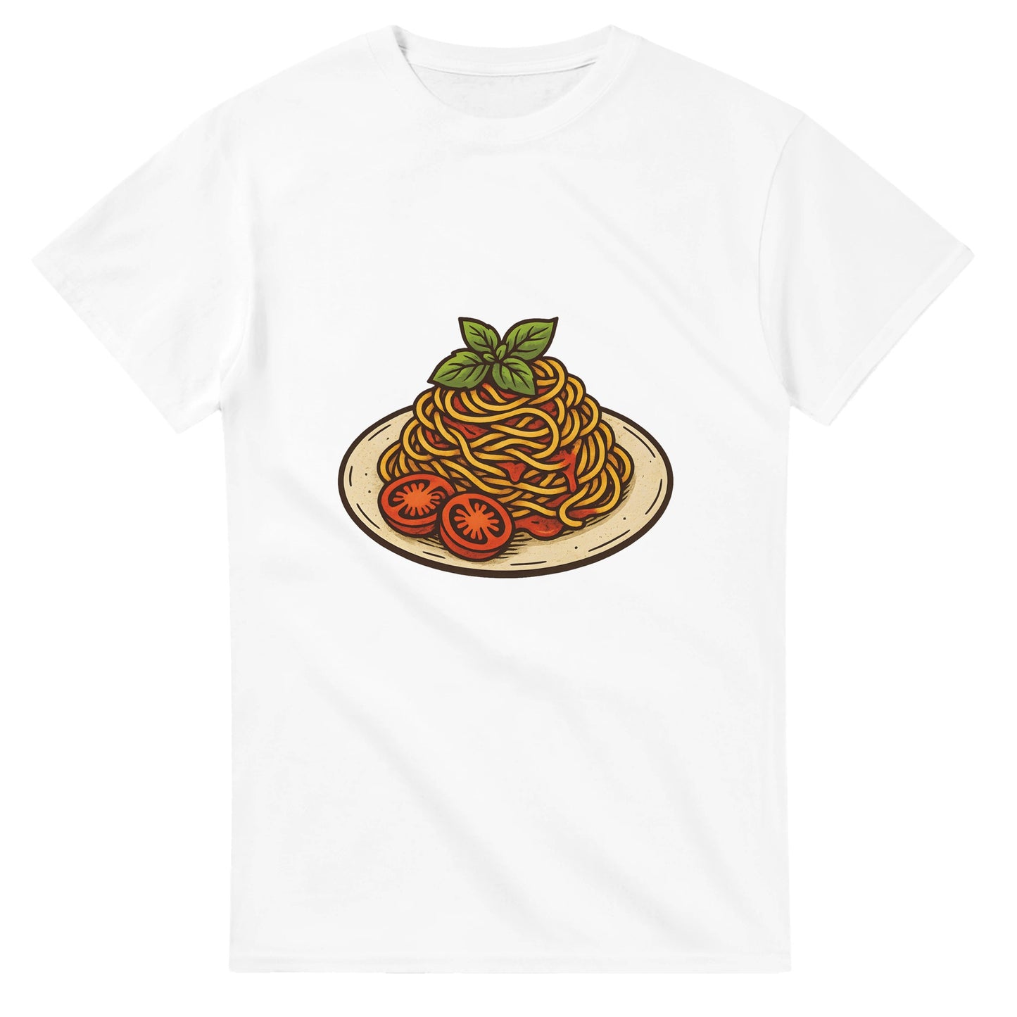 Vintage T-shirt med romantisk italiensk pastaillustration. Perfekt för matälskare och en mysig middag.