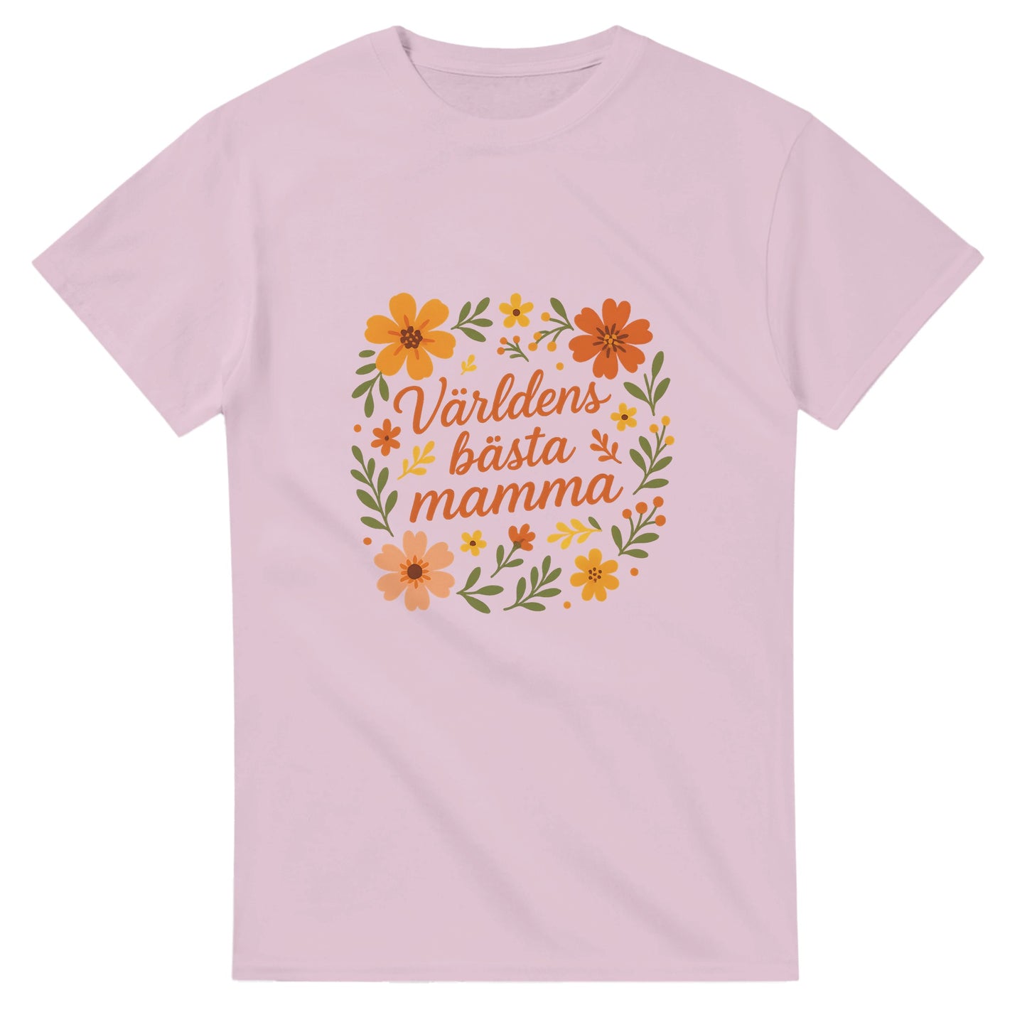 Blommig T-shirt för världens bästa mamma. Luftig design med varm hälsning. Perfekt gåva till morsdag!