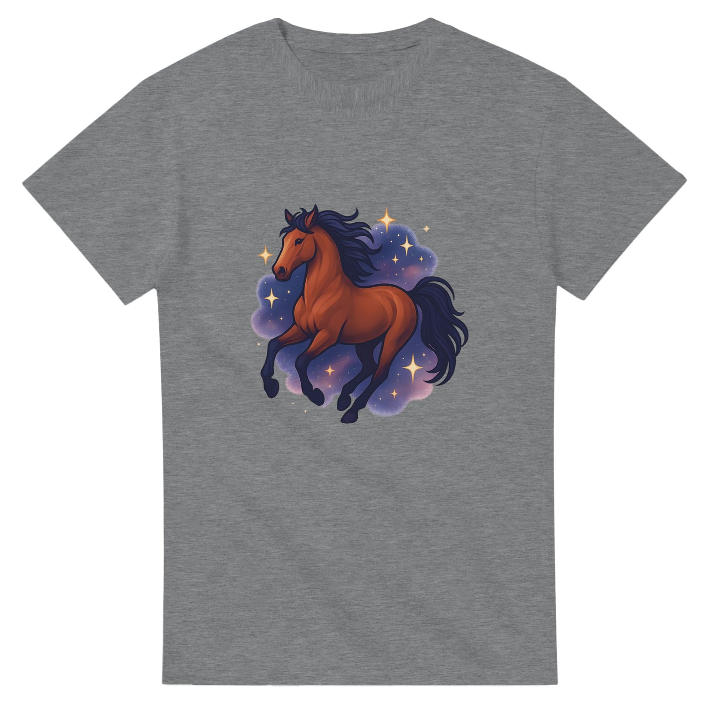 T-shirt med stjärngalopperande häst - en magisk mix av styrka och elegans.