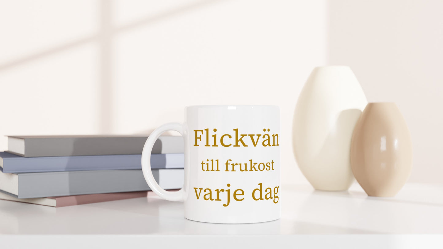 Mugg med romantiskt budskap för frukostälskande flickvänner