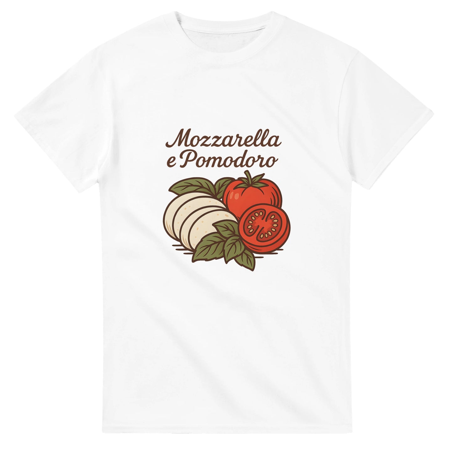 T-shirt med charmig illustration av Italiensk Caprese i retrostil. Perfekt för matälskaren som vill visa sin passion för italiensk mat!