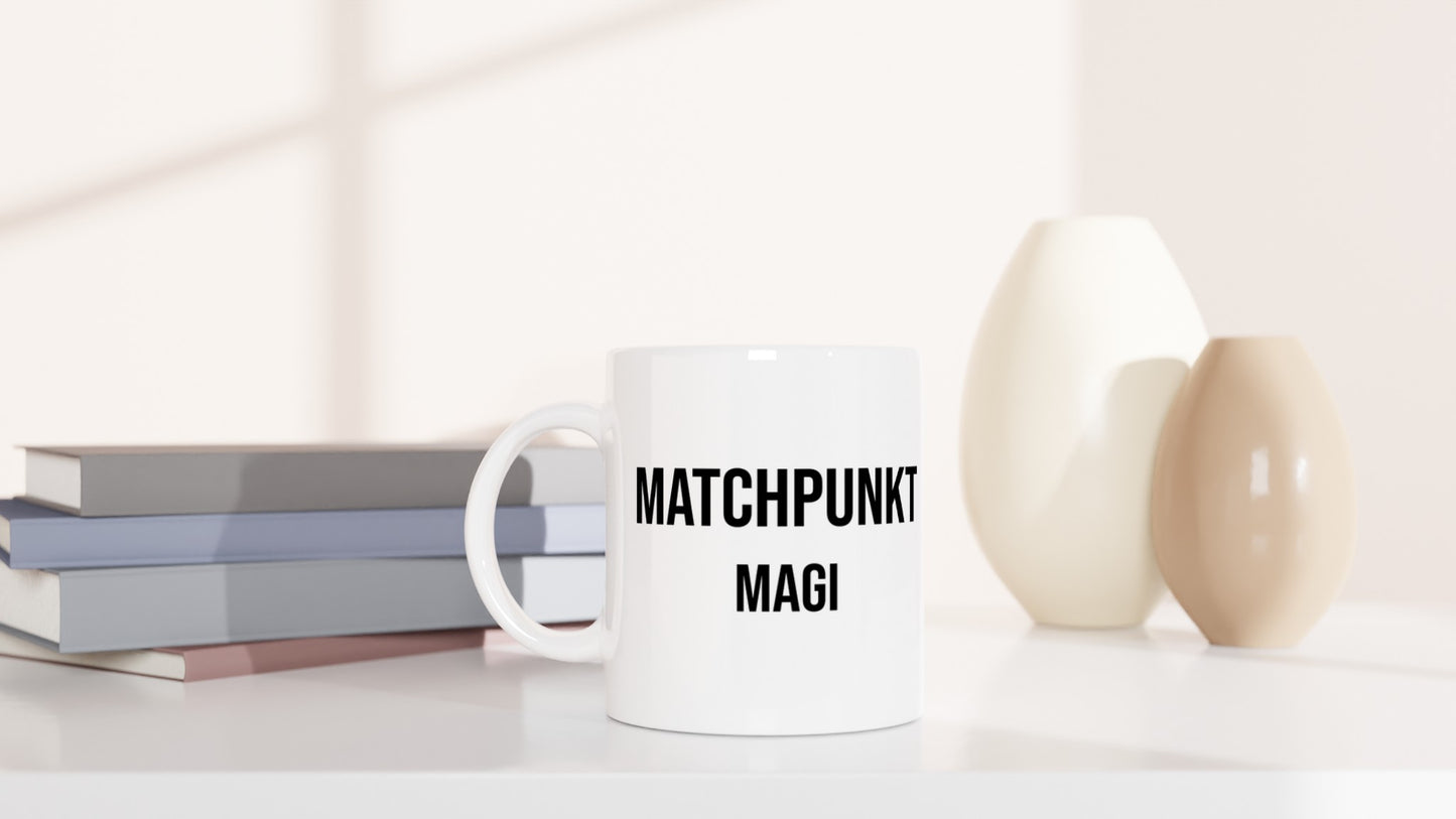 Mugg för magiska ögonblick i tennismatchen. Fångar spänning och magi.