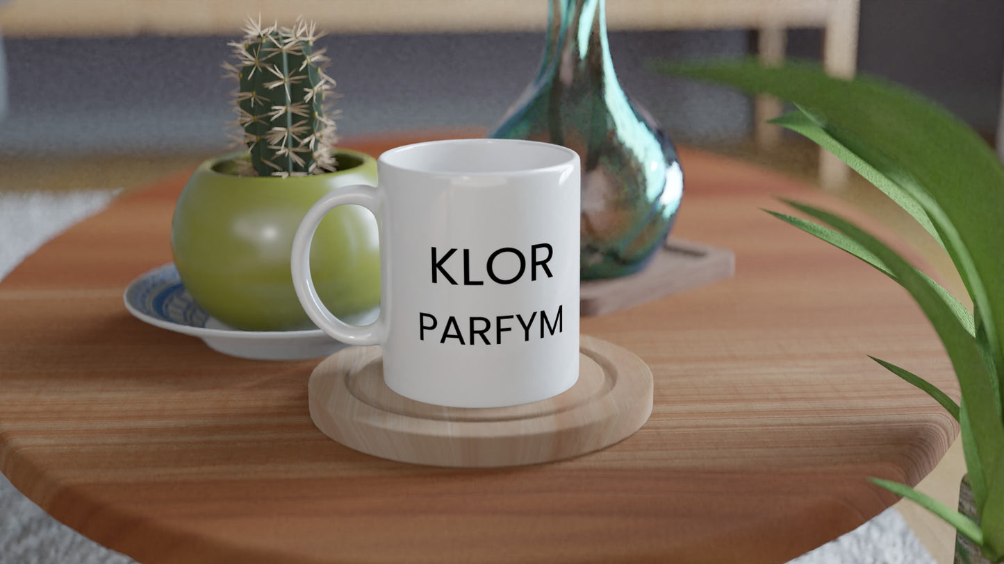 Klorparfym - en mustig mugg för den stolta simmaren med en doft av klor.