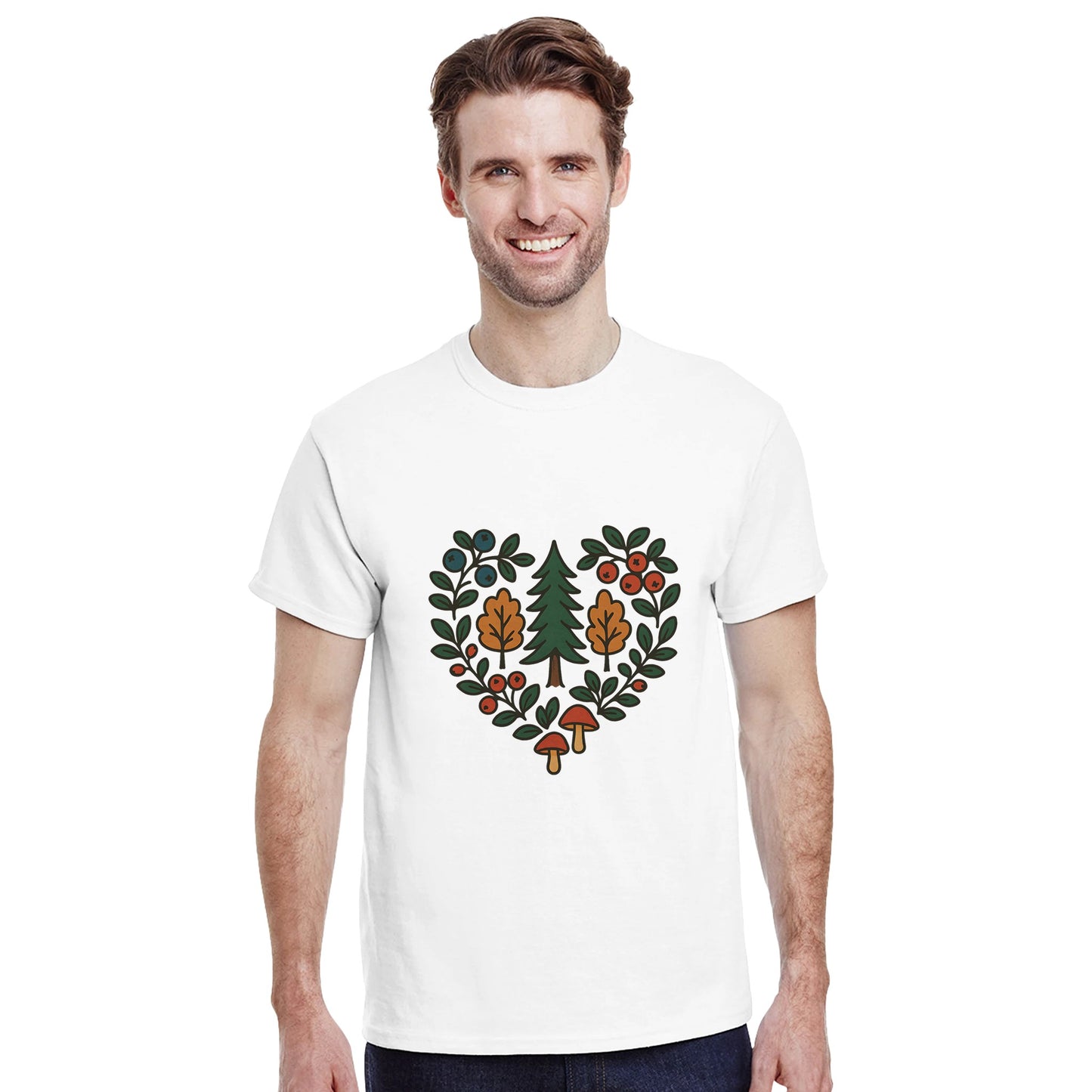 T-shirt med svensk naturinspirerat mönster, perfekt för den enkla och stilrena looken.
