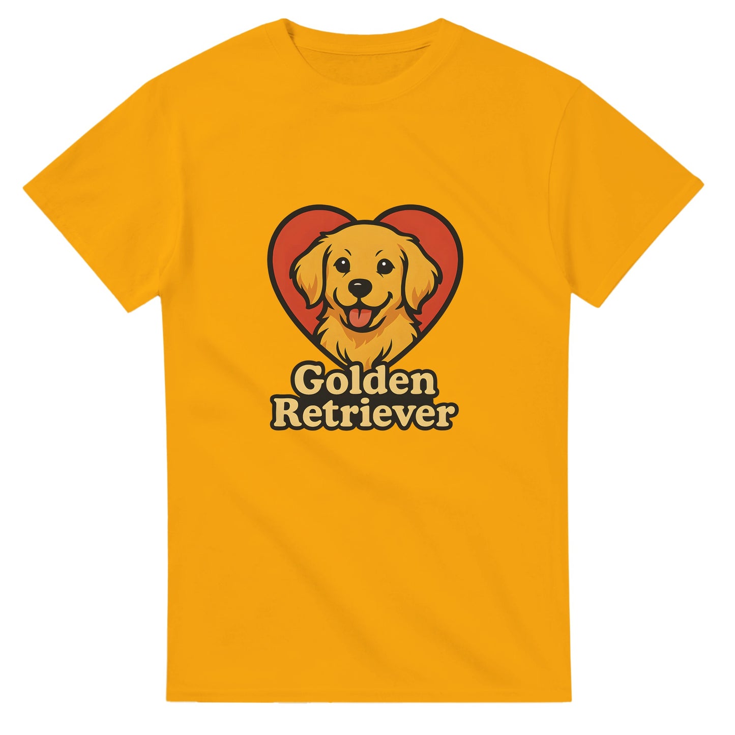 Golden Retriever Kärlek - Söt valp i hjärtform med Golden Retriever-text. Perfekt för retriever-fans!