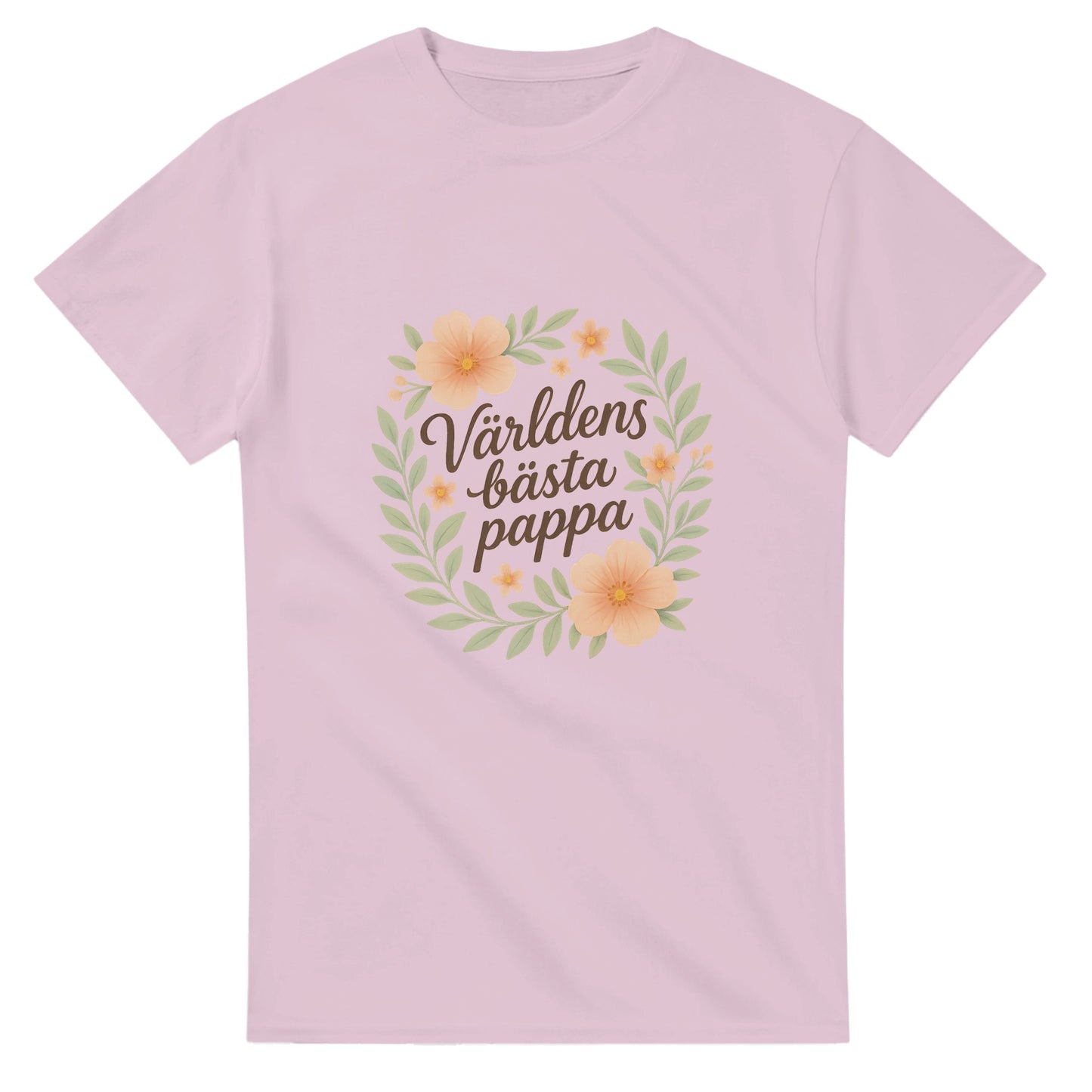 Blommig T-shirt med texten 'Världens bästa pappa' för en elegant och mjuk look.