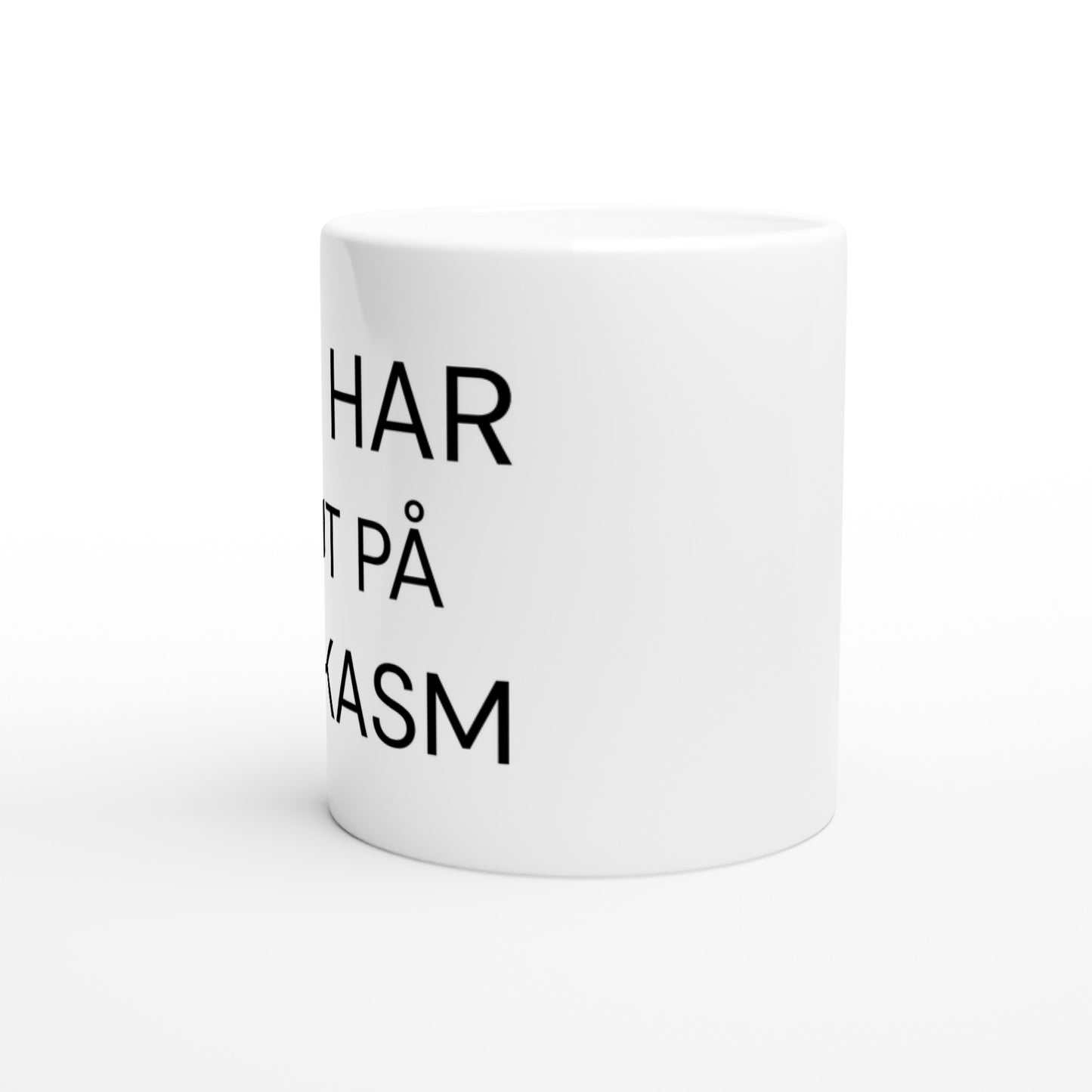 Skylt med texten 'Jag har slut på sarkasm' för att påminna om att det ibland kan ta slut.