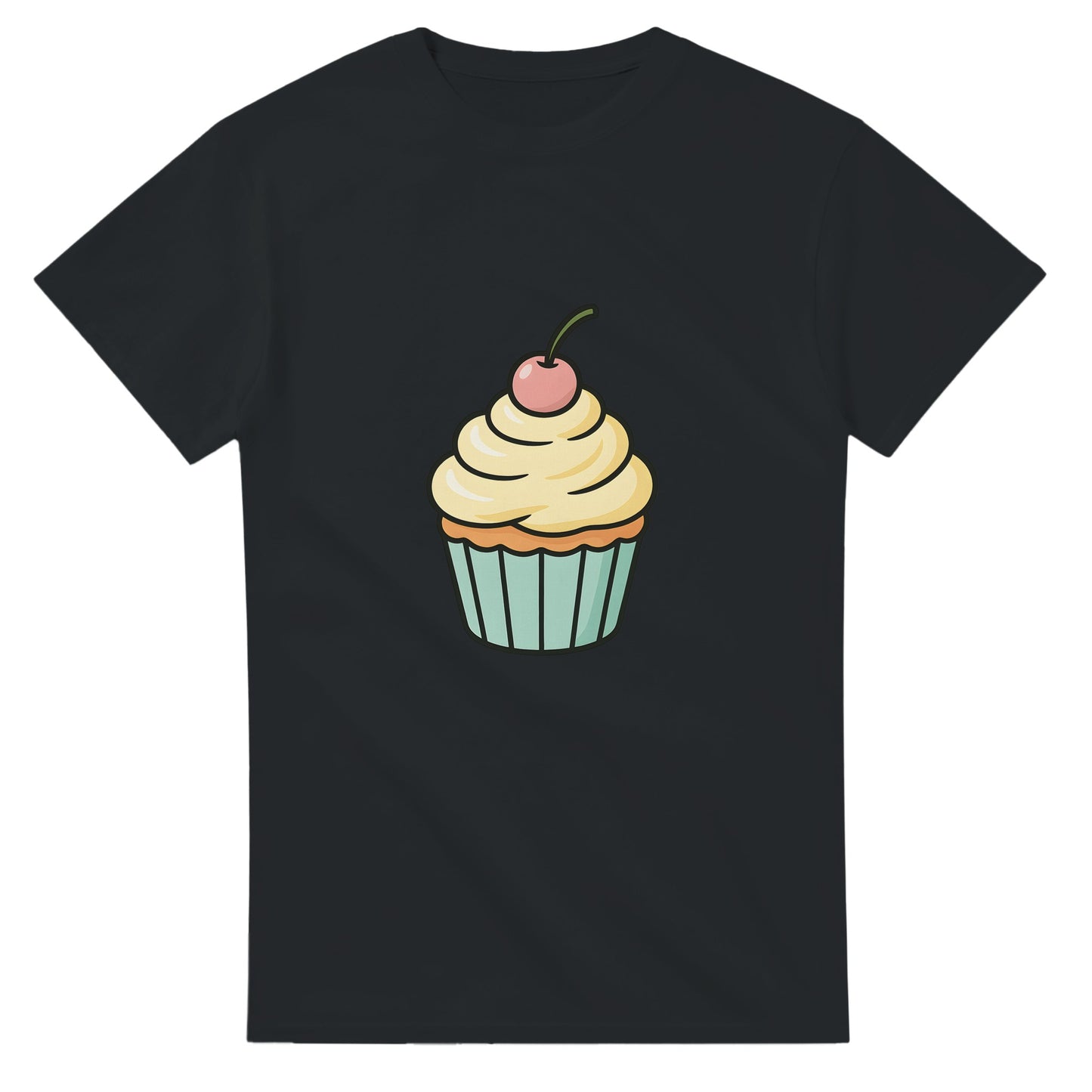 T-shirt med cupcake charm i pastellfärger för sötsakälskare.