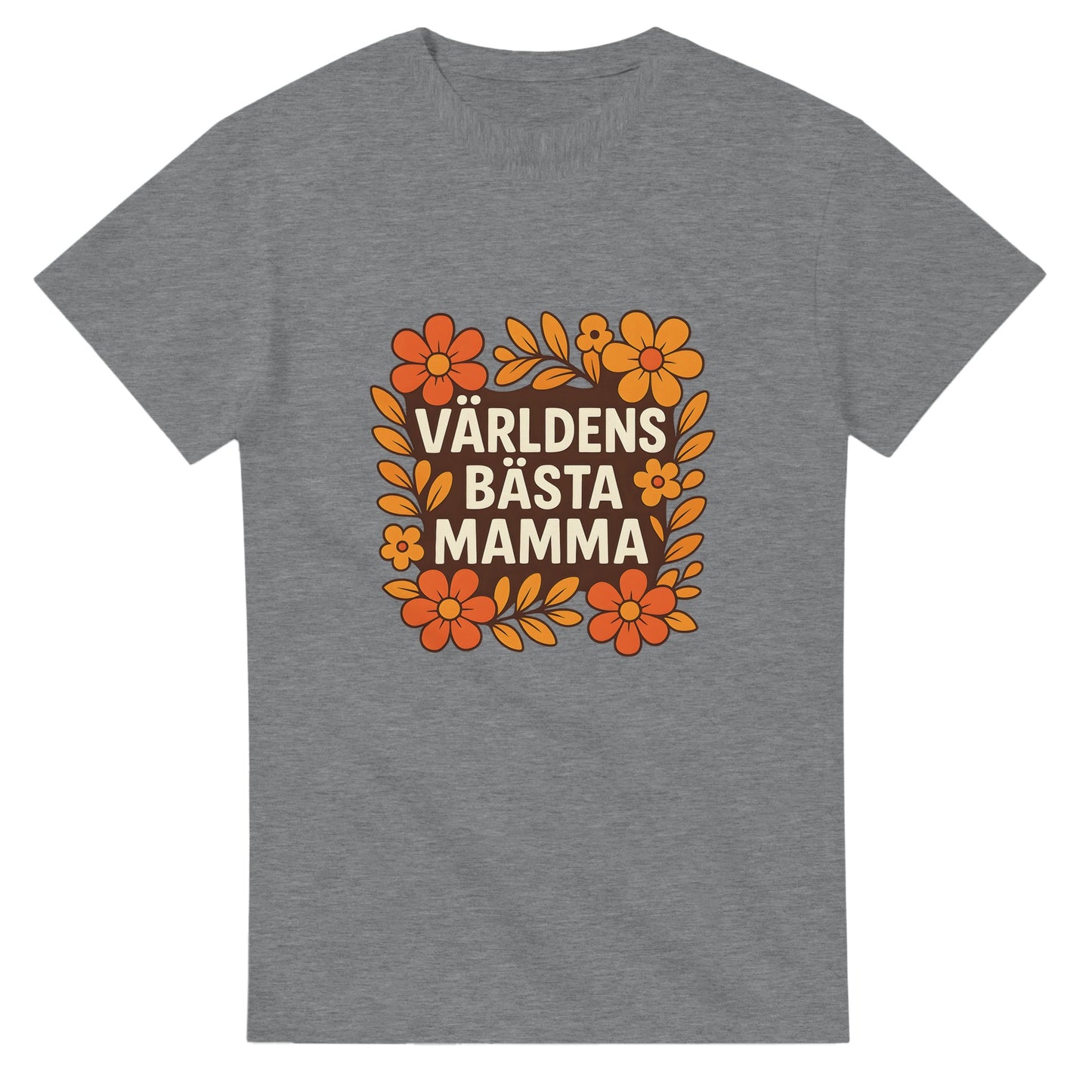 T-shirt med blomstrande design och texten 'Världens bästa mamma'. Visa din kärlek på ett varmt sätt.