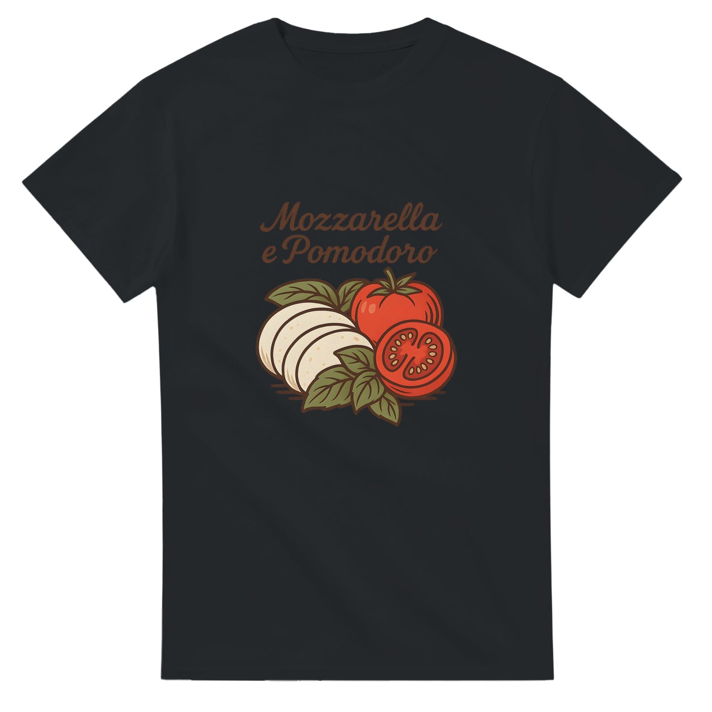 T-shirt med charmig illustration av Italiensk Caprese i retrostil. Perfekt för matälskaren som vill visa sin passion för italiensk mat!