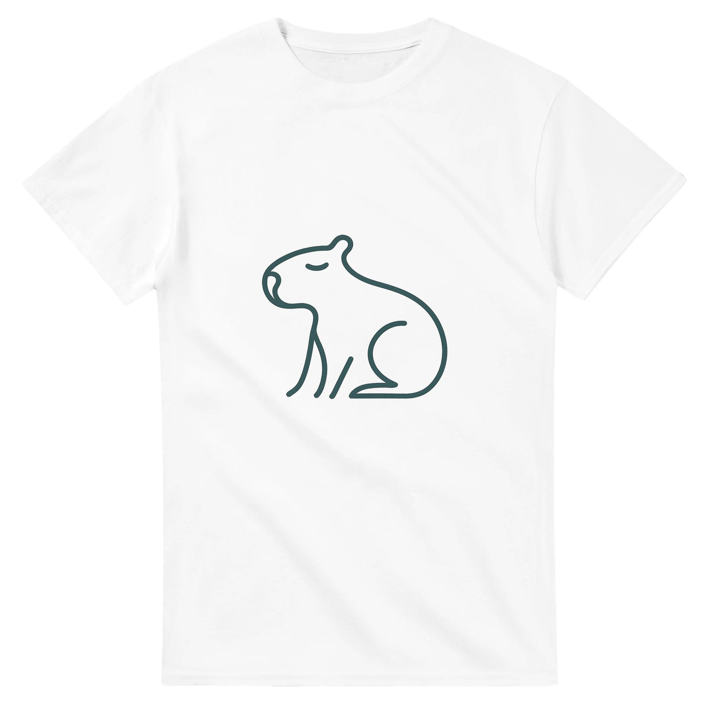 Stilren linjeteckning av en lugn capybara, perfekt för minimalistisk design. Enkel och elegant.