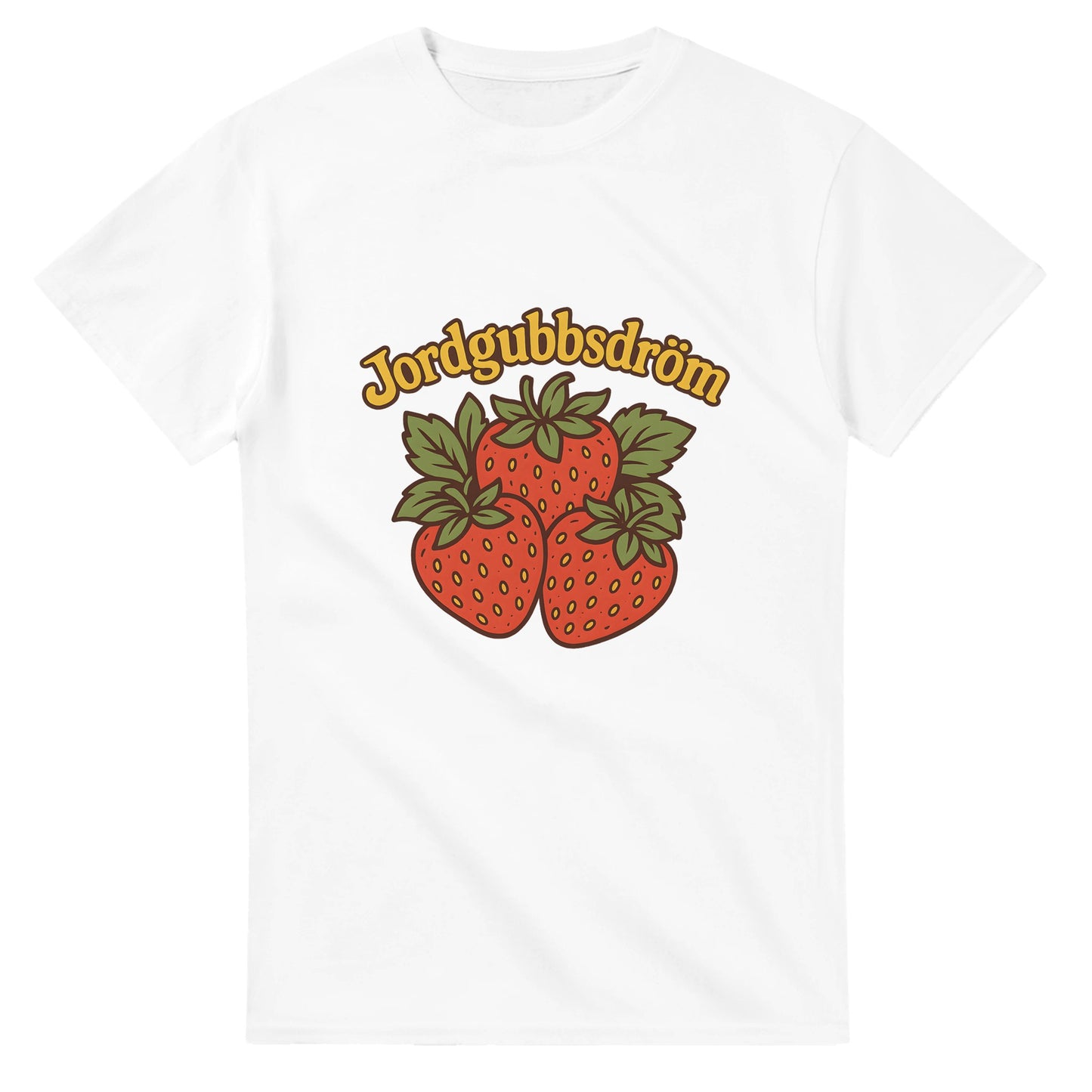 T-shirt med retro jordgubbsmotiv Jordgubbsdröm i lekfull vintage-stil. Färgstarkt och somrigt!